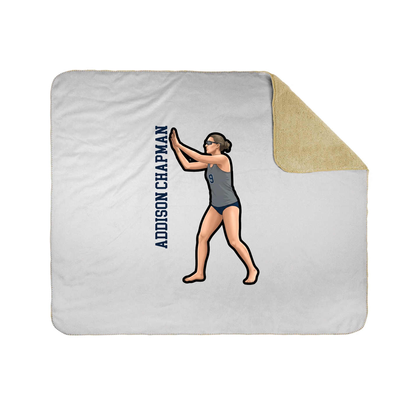 Throw Blanket — Name Vertical in White