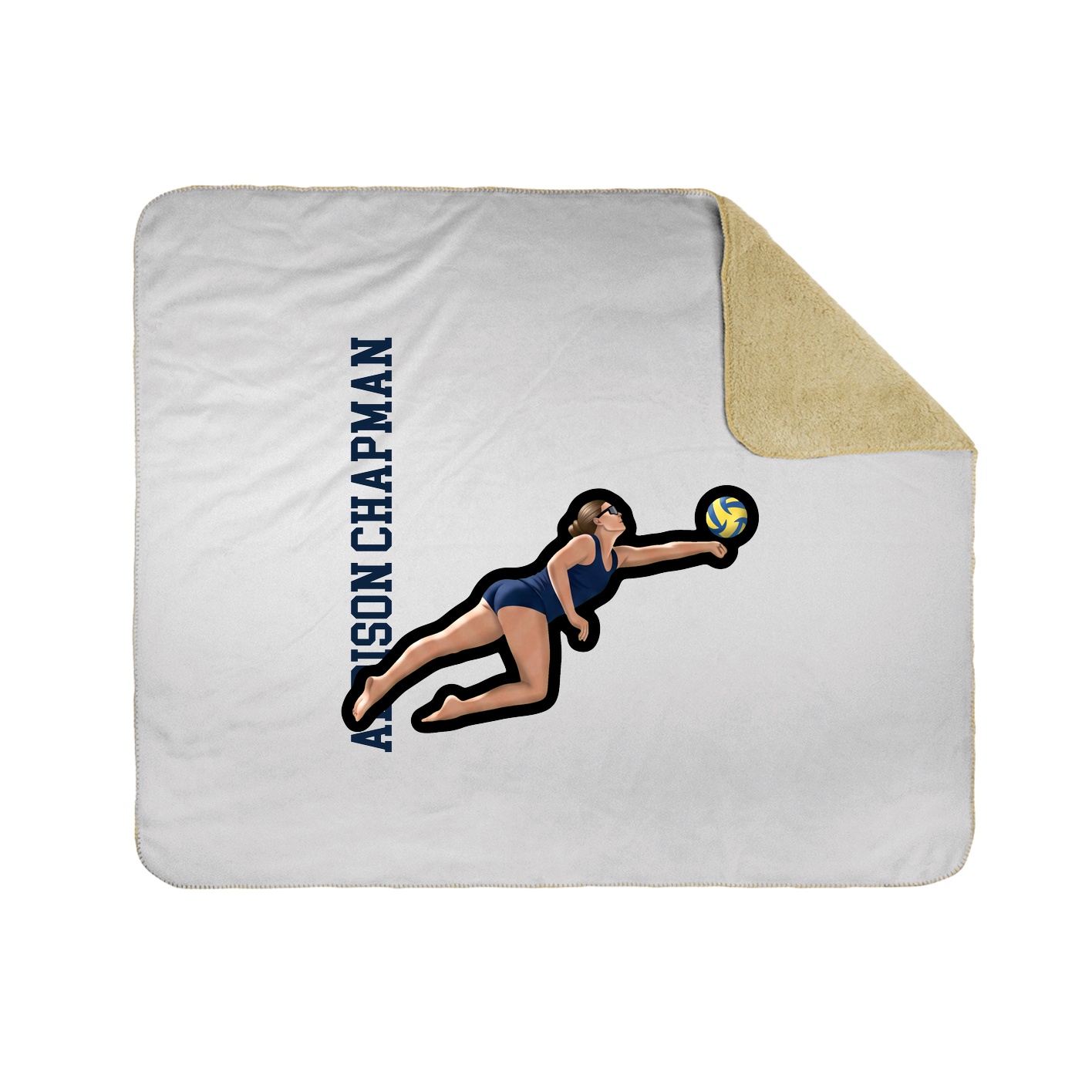 Throw Blanket — Name Vertical in White