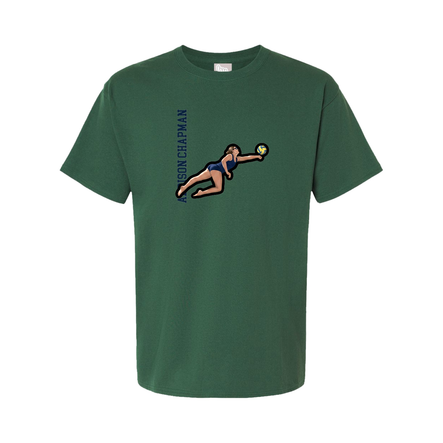 Youth Tee — Name Vertical in Green