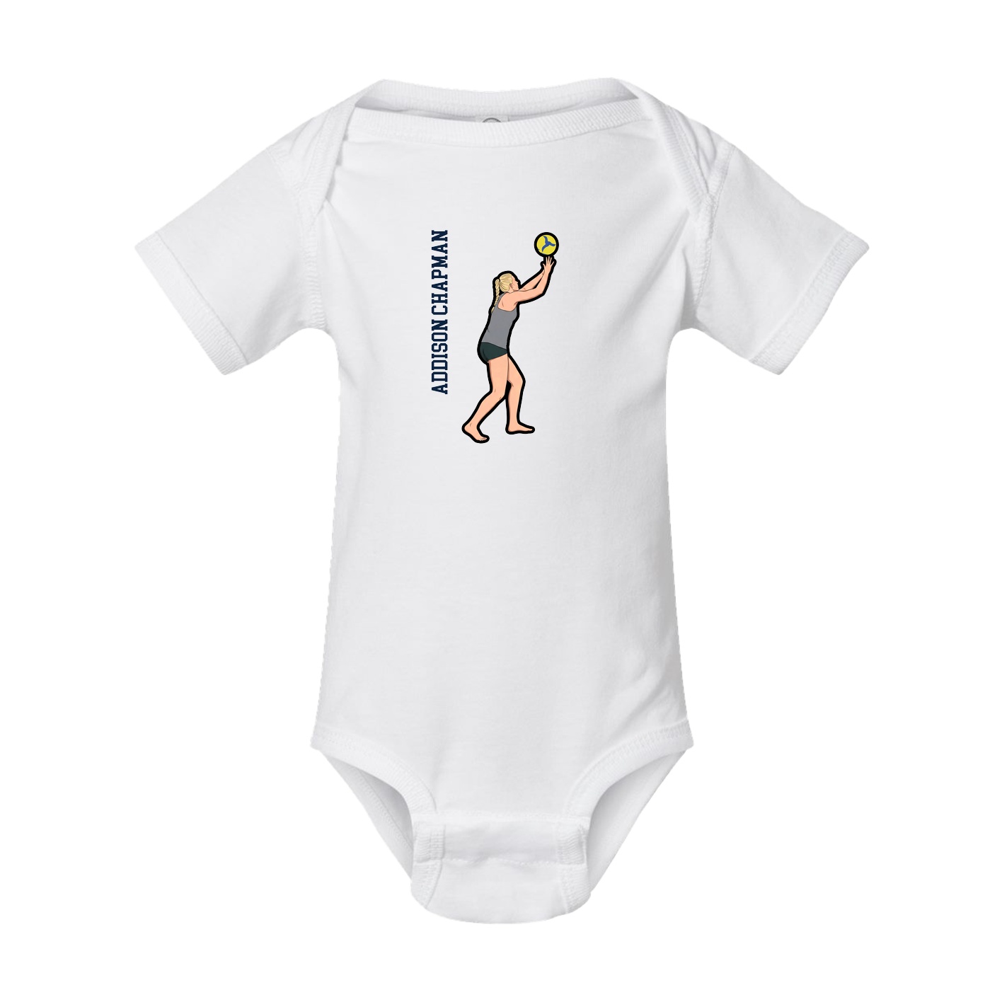 Baby Onesie — Name Vertical in White