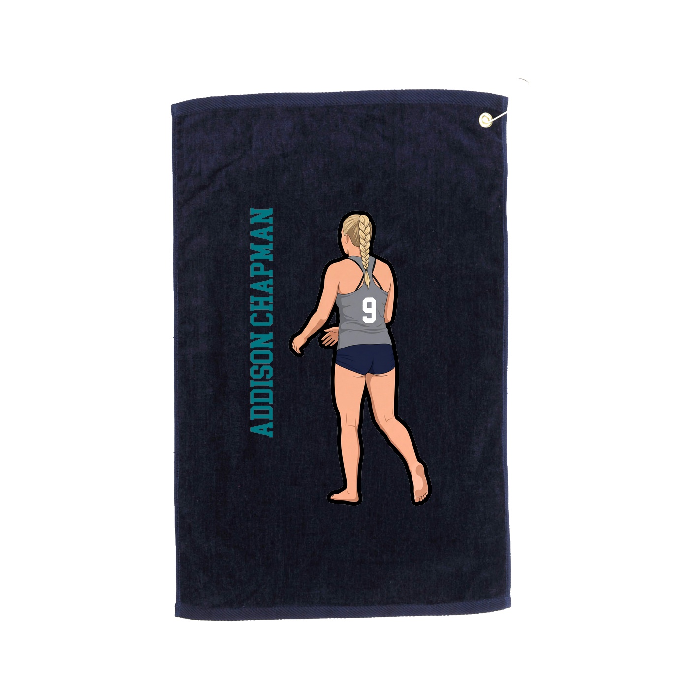 Golf Towel — Name Vertical in Navy