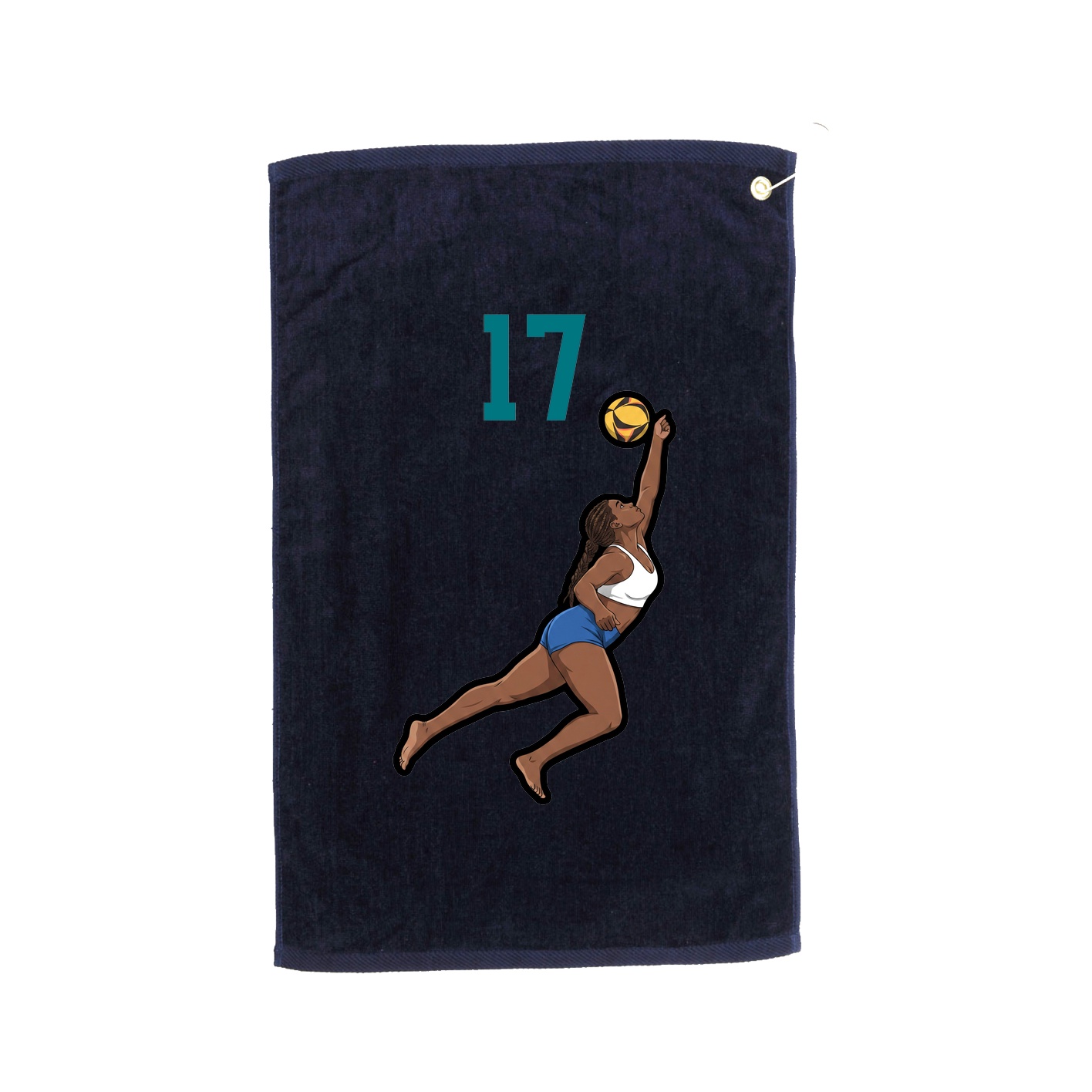 Golf Towel — Number Top in Navy