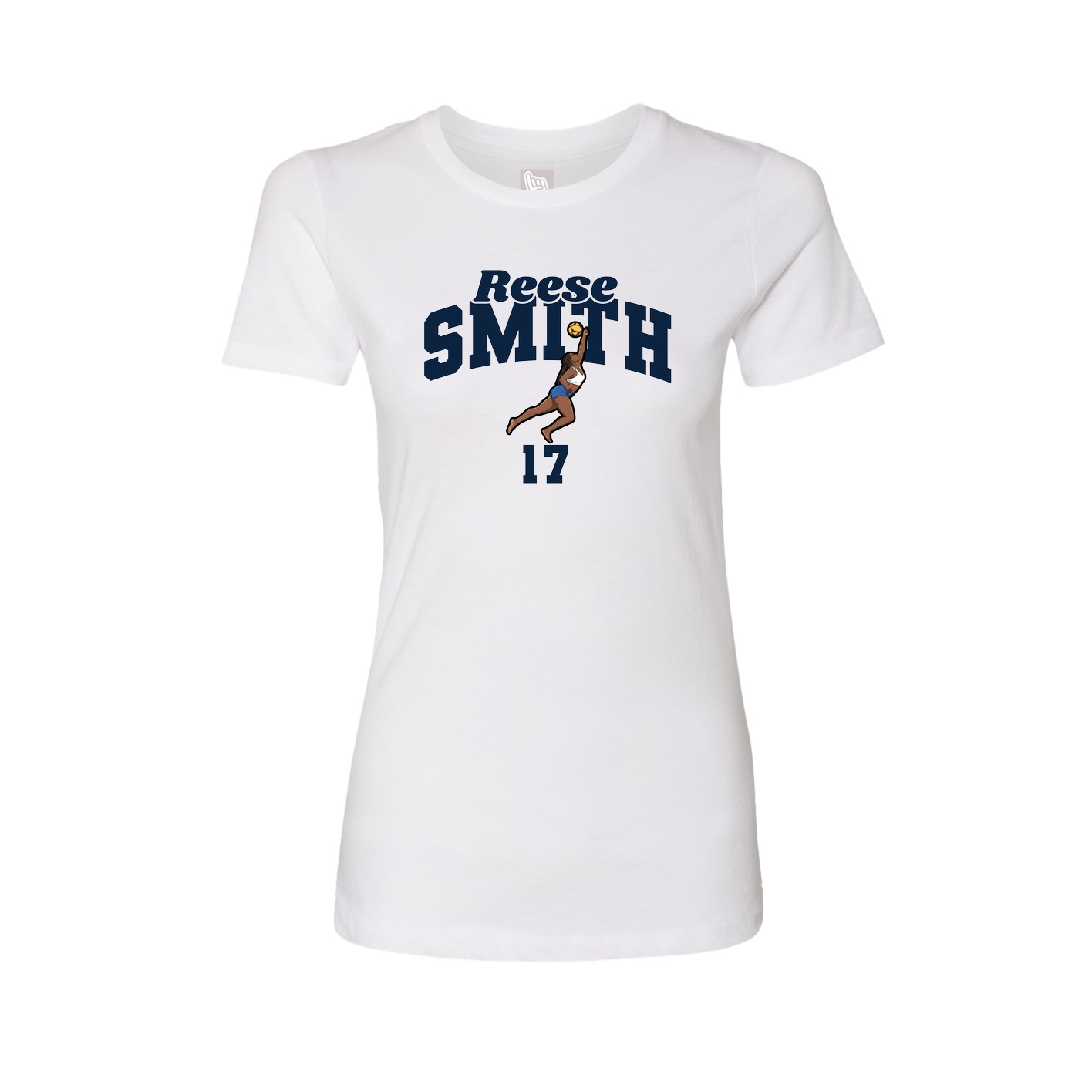 Fitted Women's Tee — Signature Arch in White