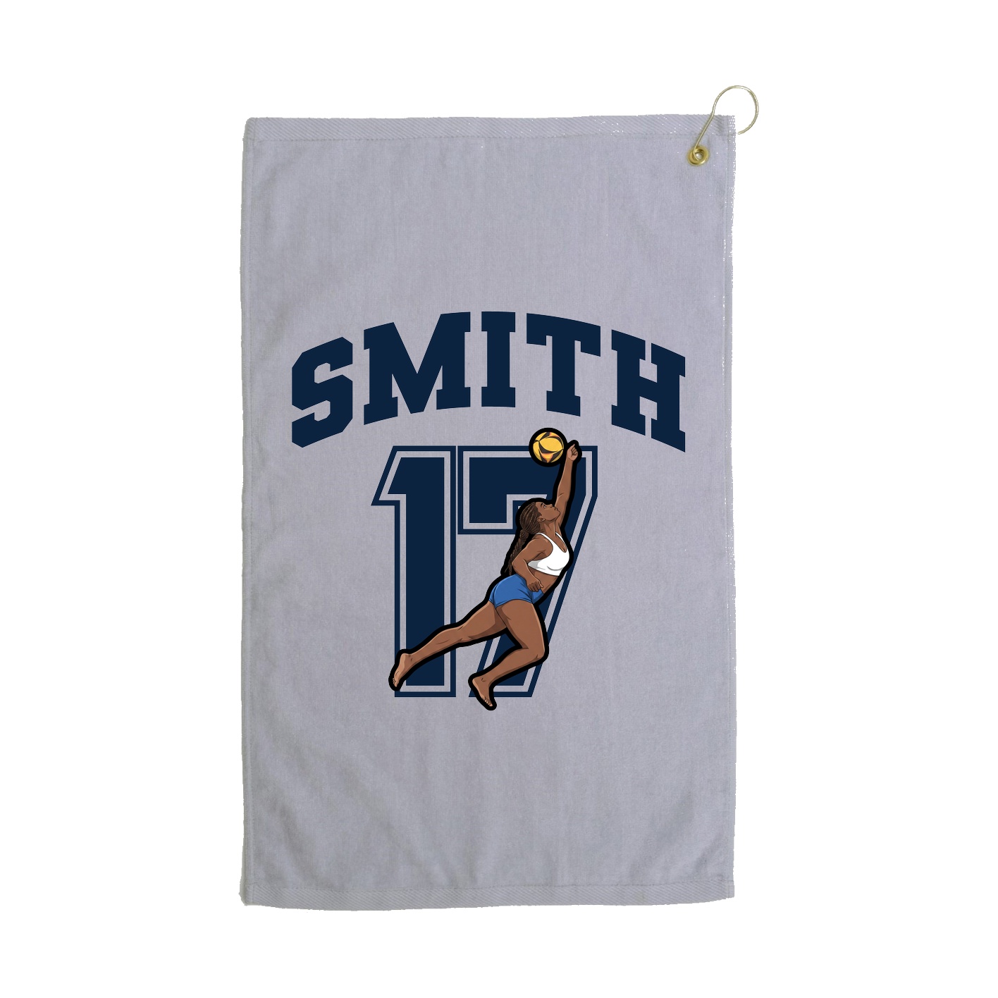 Golf Towel — Number in Grey