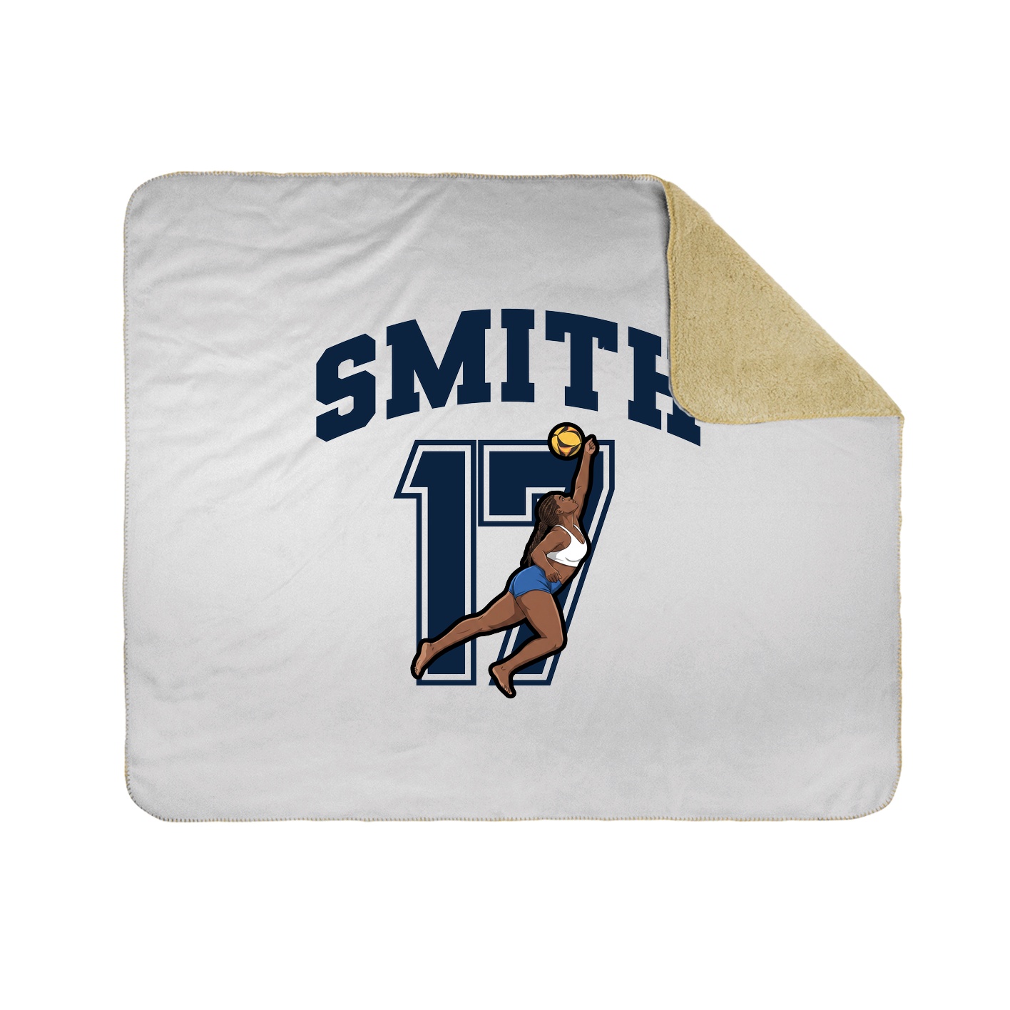 Throw Blanket — Number in White