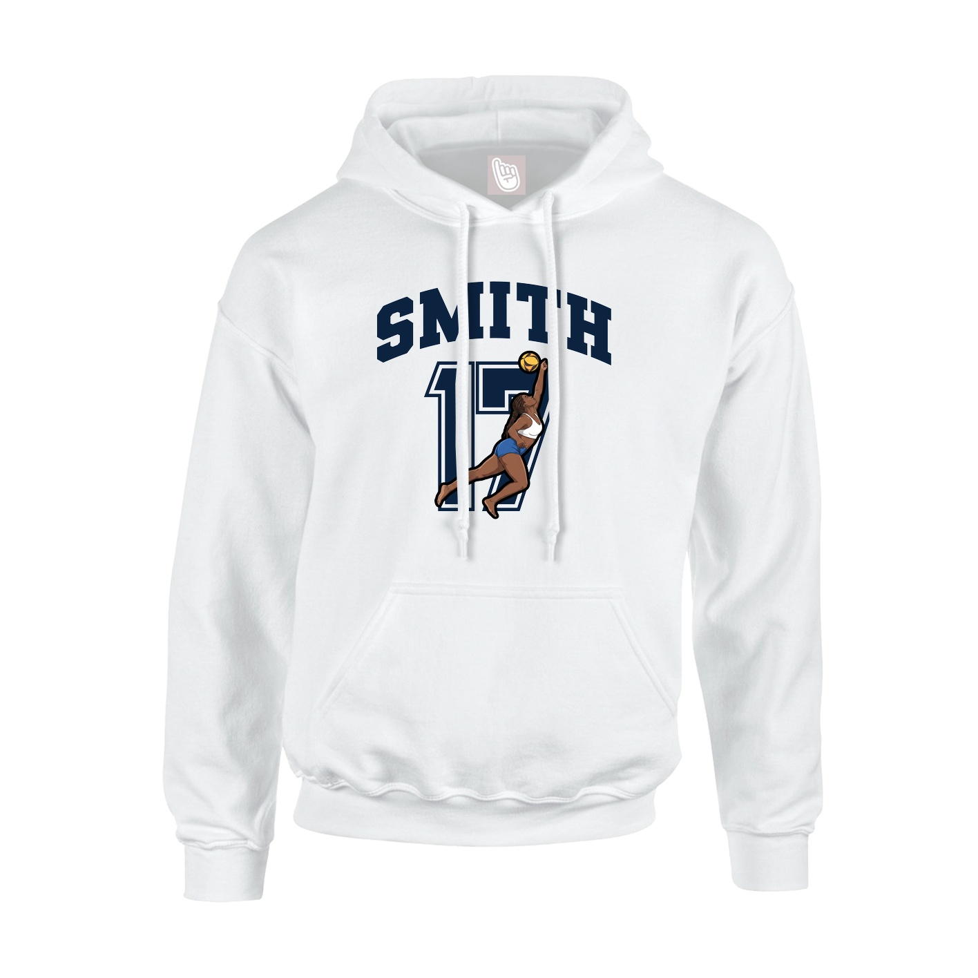 Hoodie — Number in White