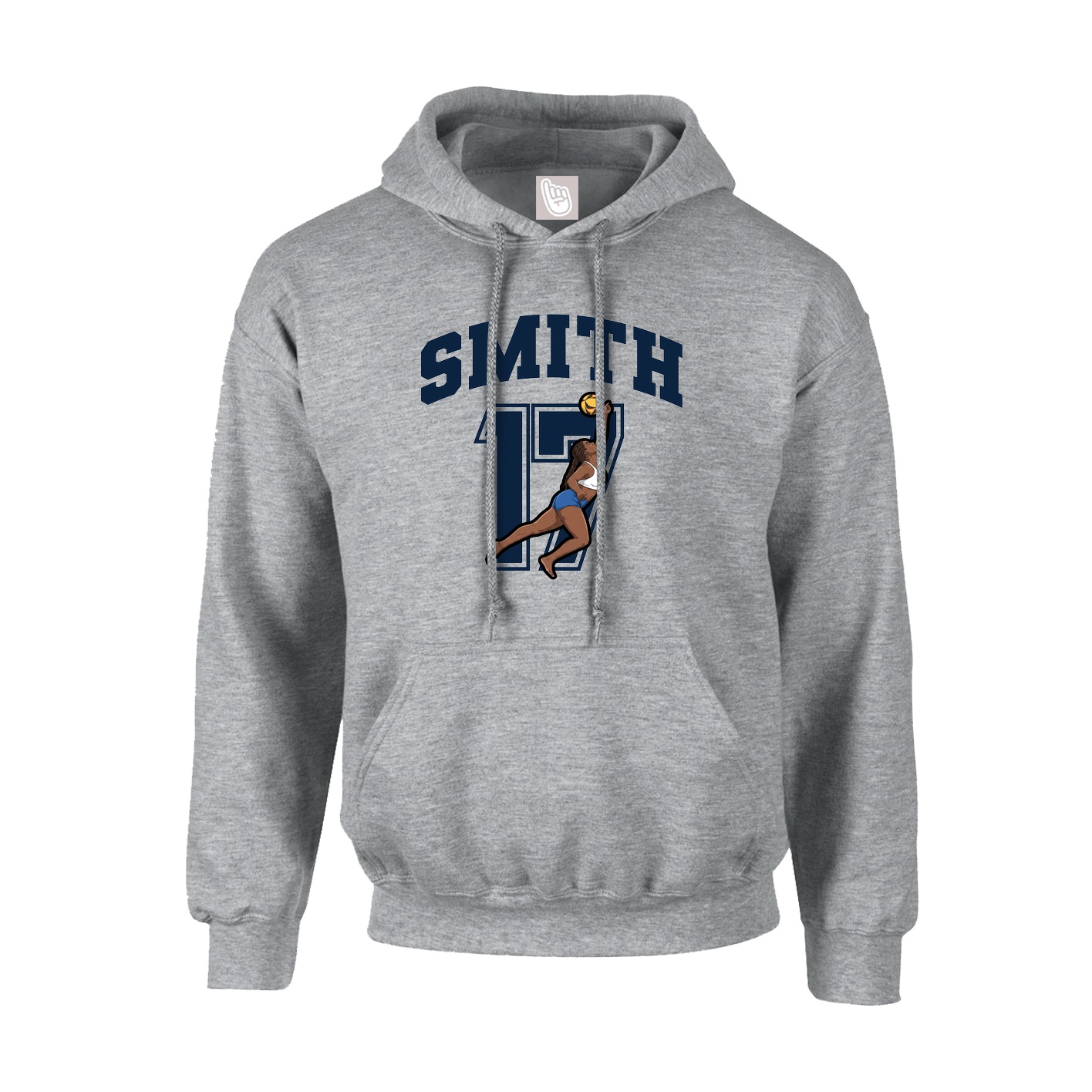 Youth Hoodie — Number in Grey