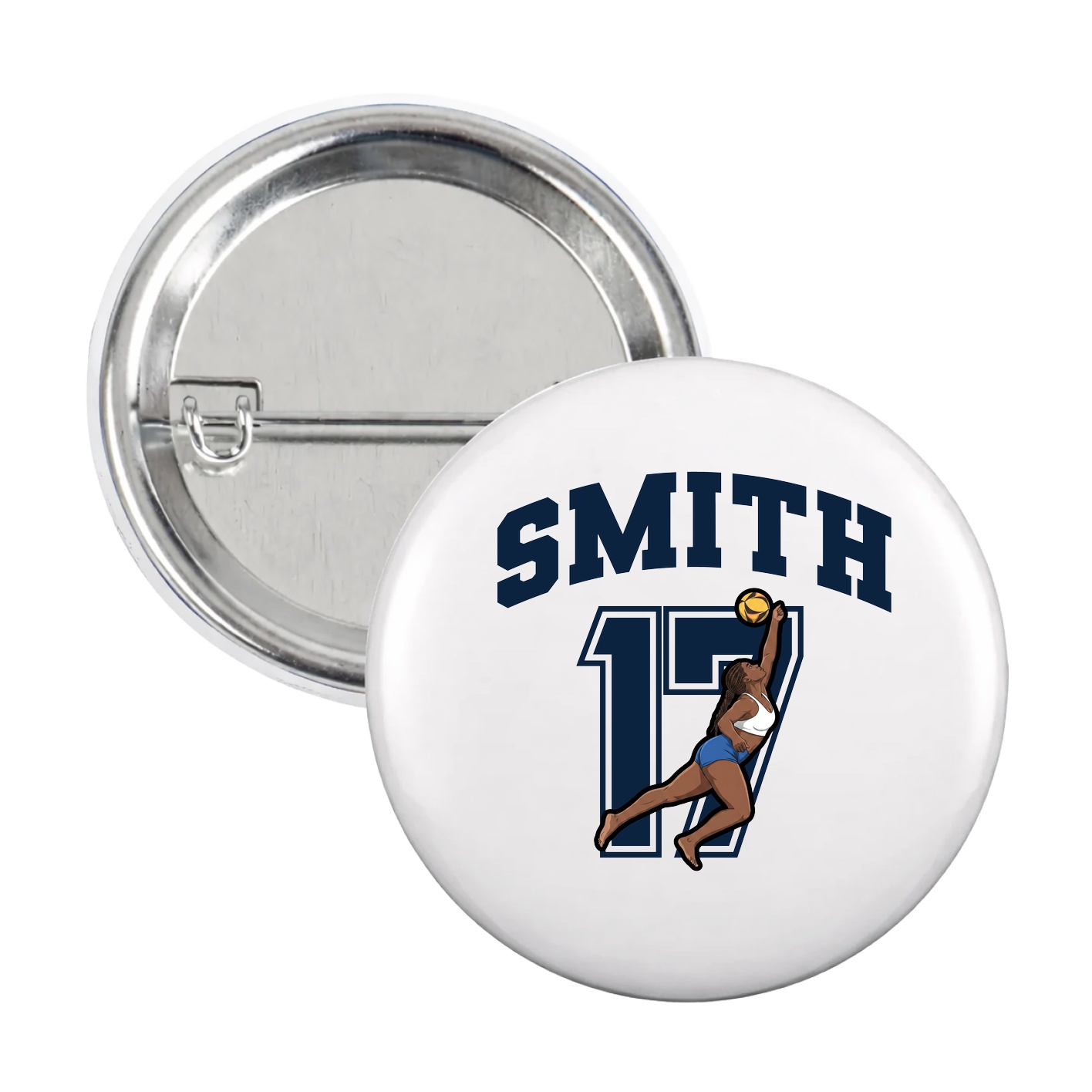 Game Day Button — Number in White