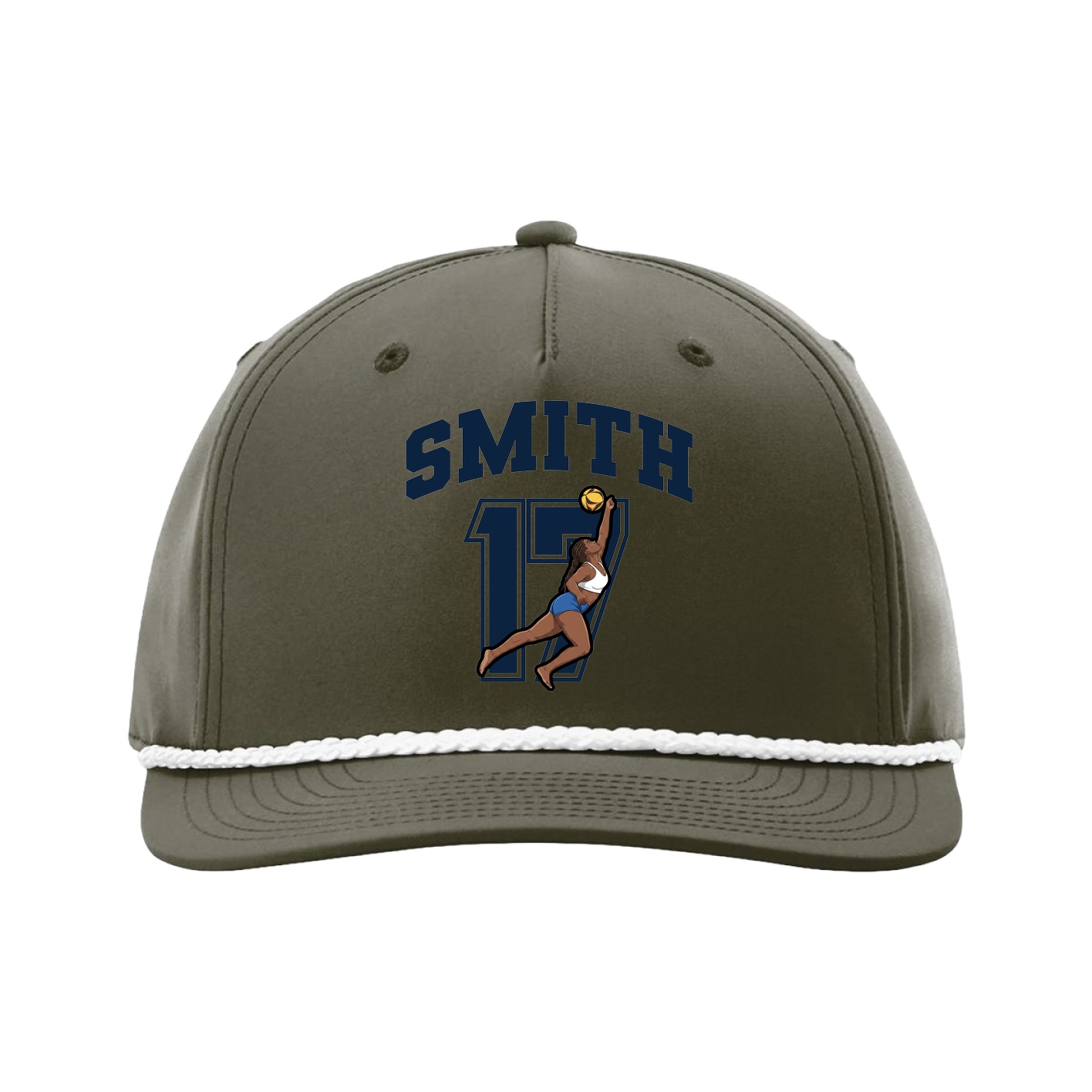 Five-Panel Classic Rope Cap — Number in Green