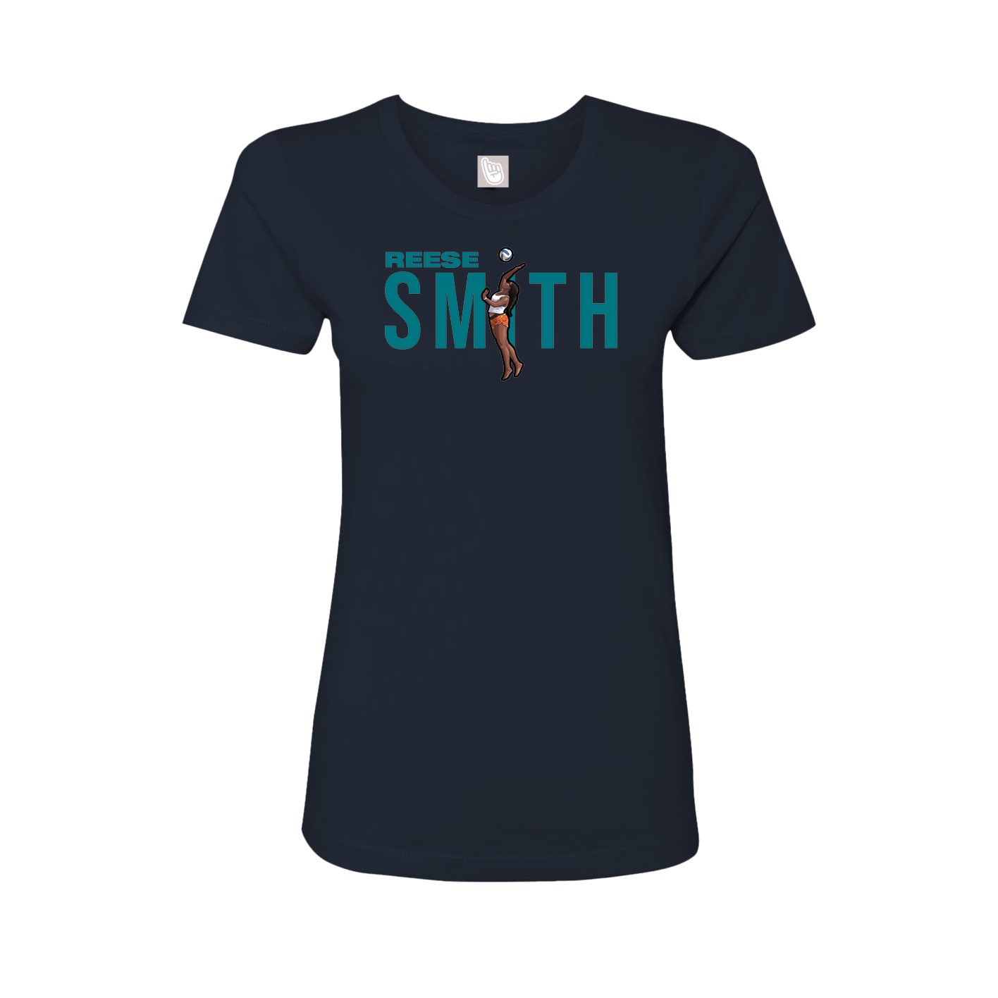 Fitted Women's Tee — Player Name in Navy