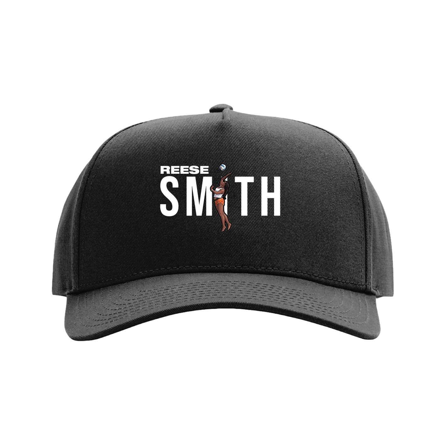 Full Fabric Five-Panel Champ Cap — Player Name in Black