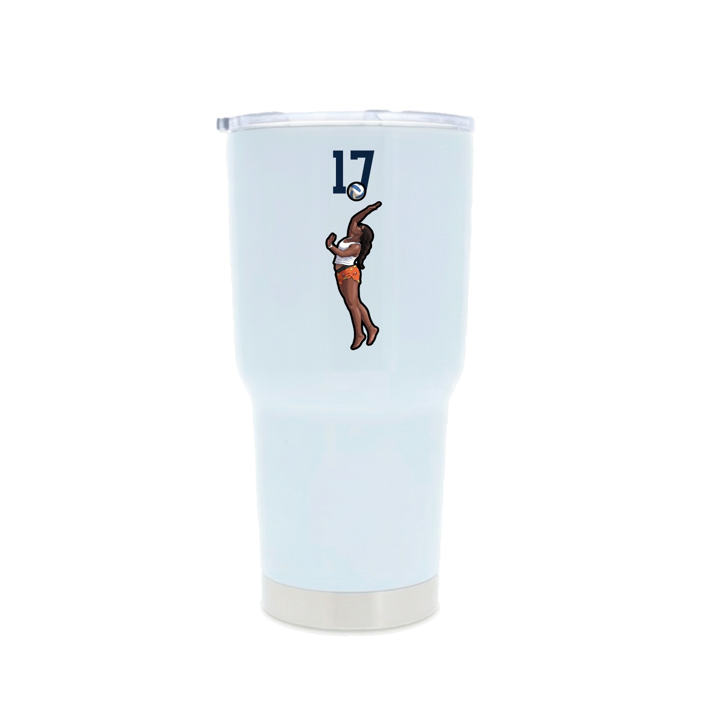 30oz Stainless Steel Tumbler — Number Top in White
