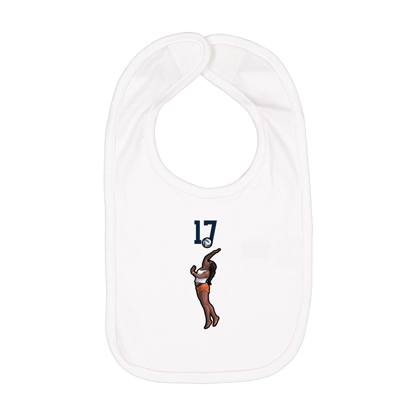 Infant Bib — Number Top in White
