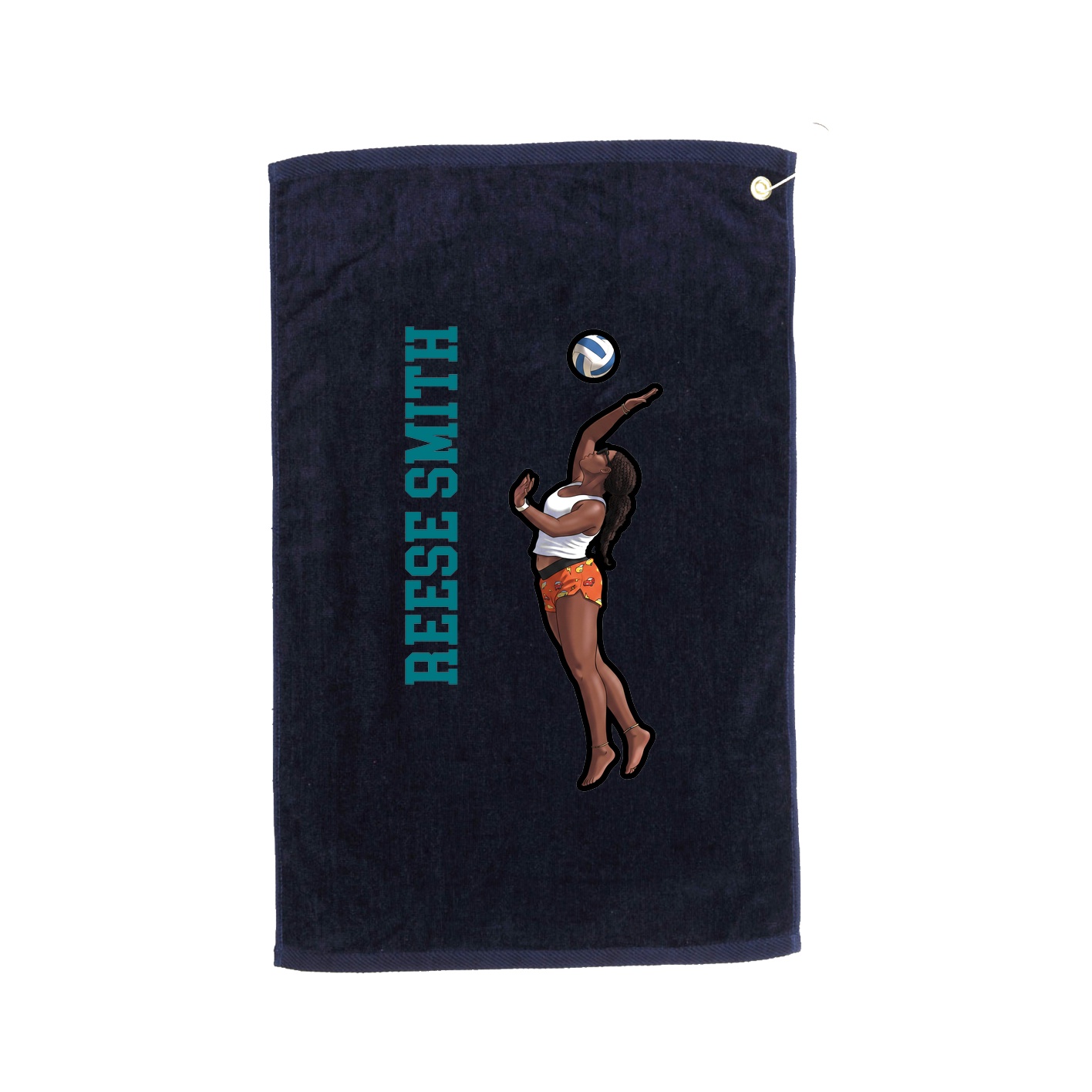 Golf Towel — Name Vertical in Navy
