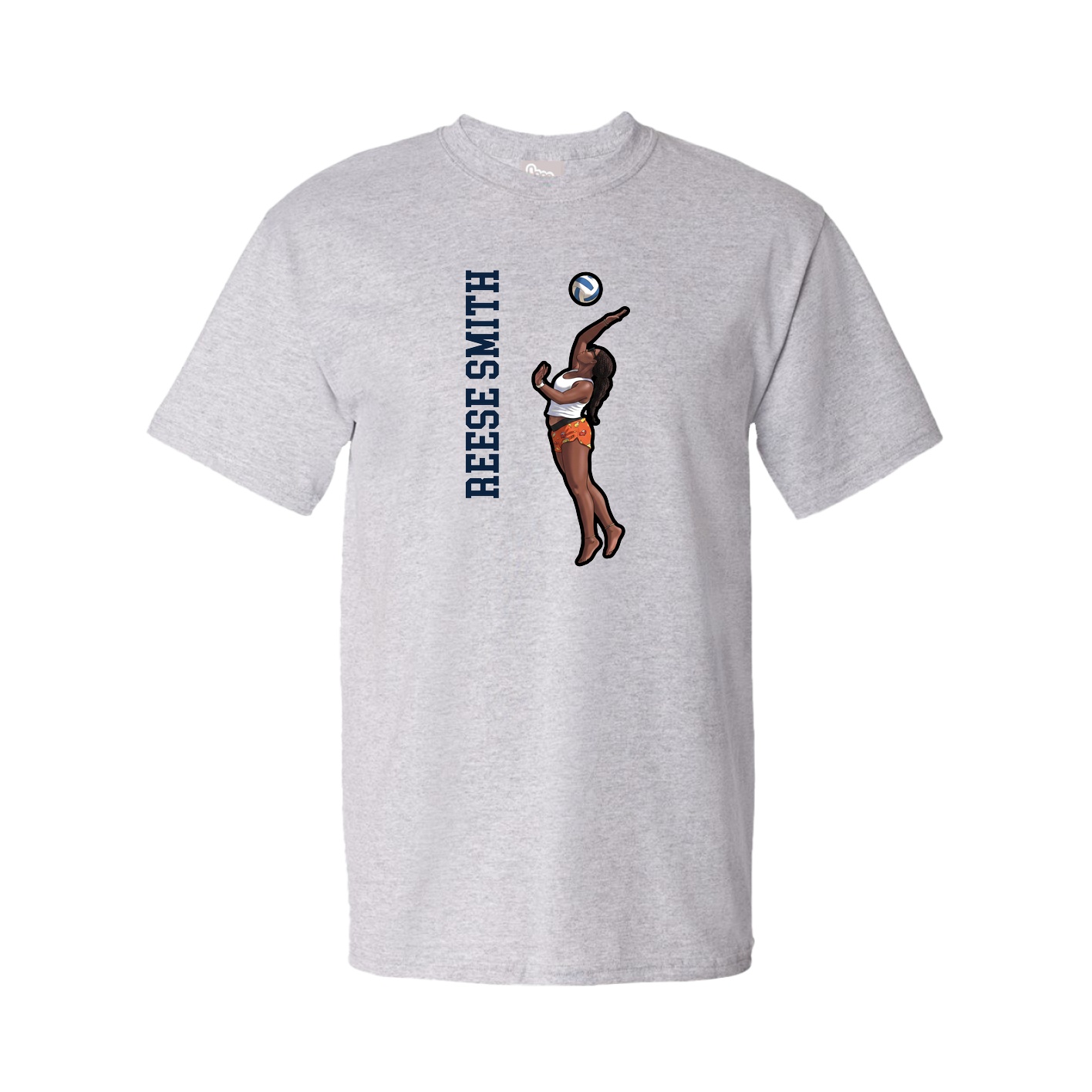 Tee — Name Vertical in Grey