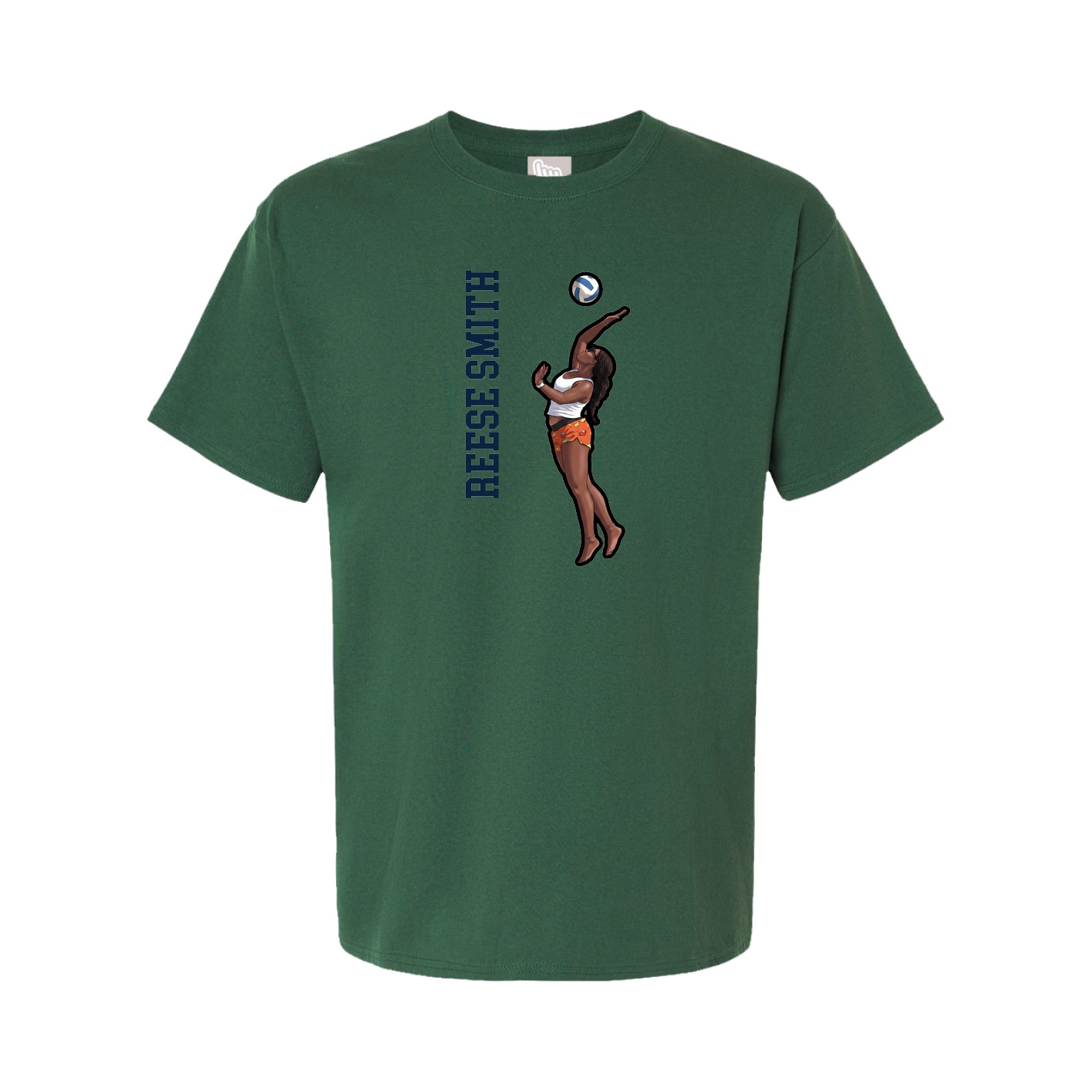 Youth Tee — Name Vertical in Green