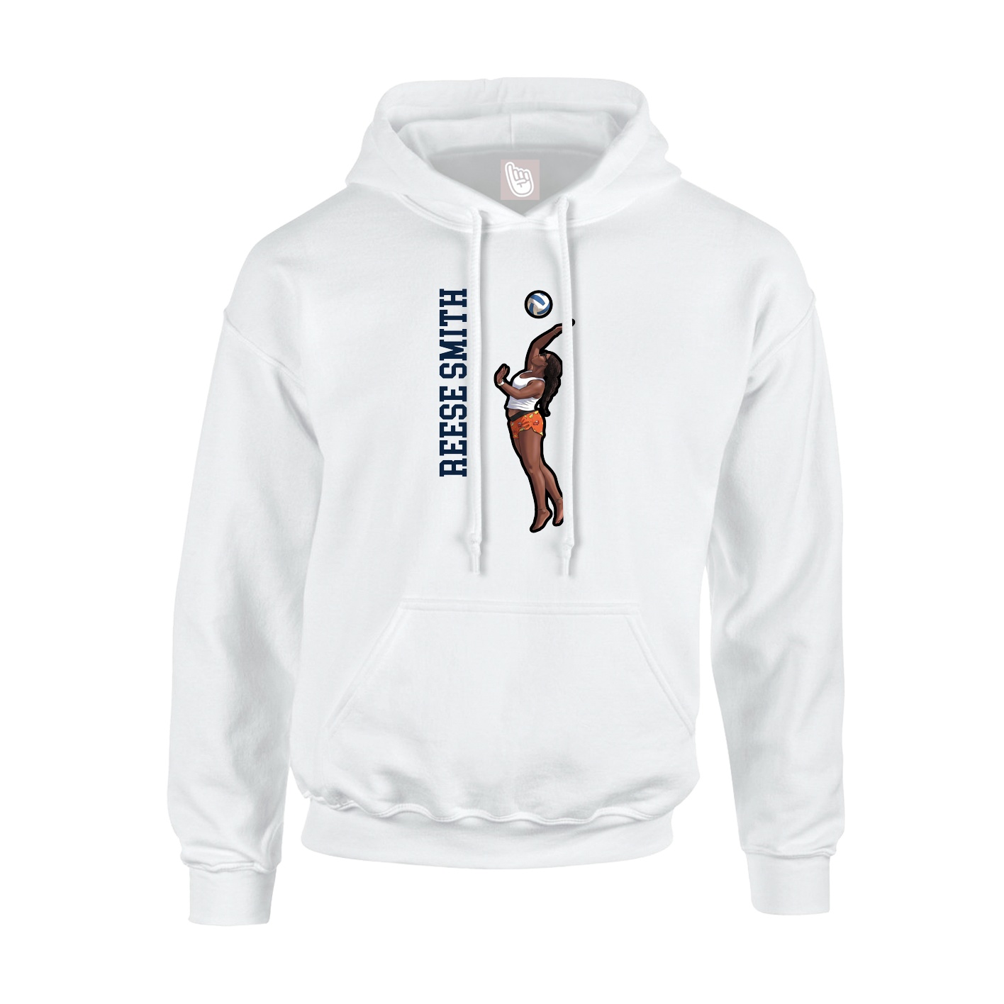 Hoodie — Name Vertical in White