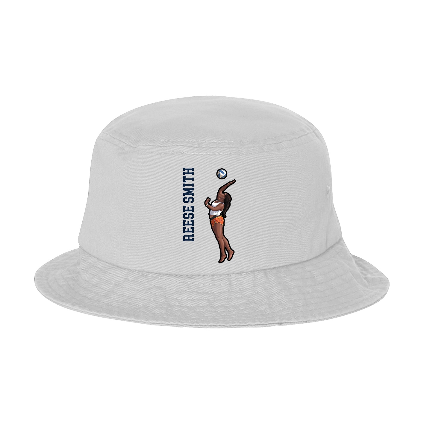 Bucket Cap — Name Vertical in White