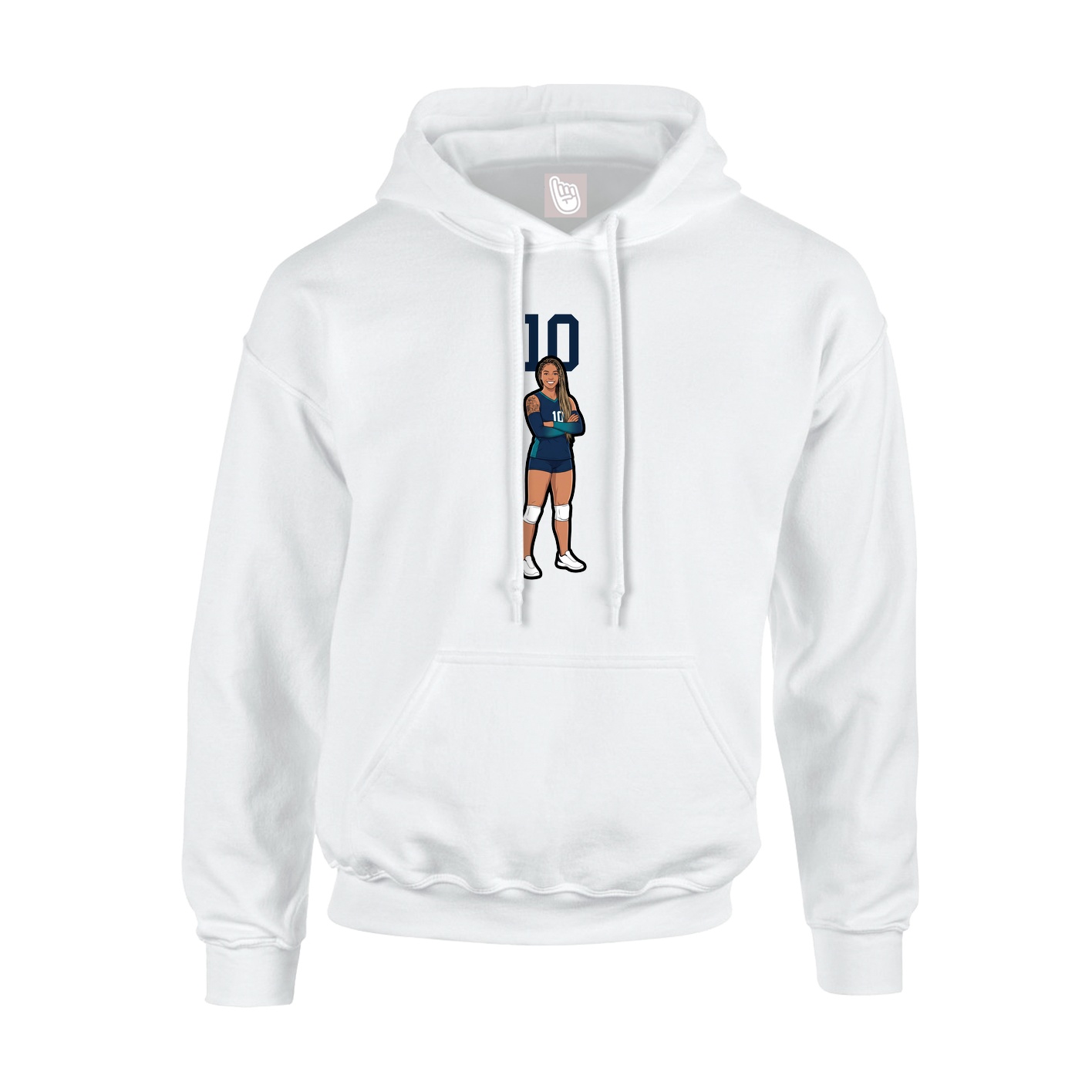 Hoodie — Number Top in White