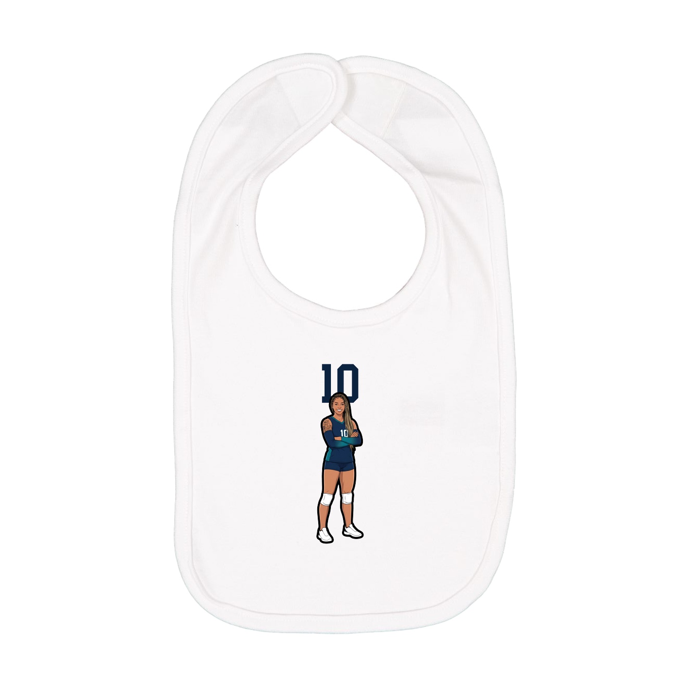 Infant Bib — Number Top in White
