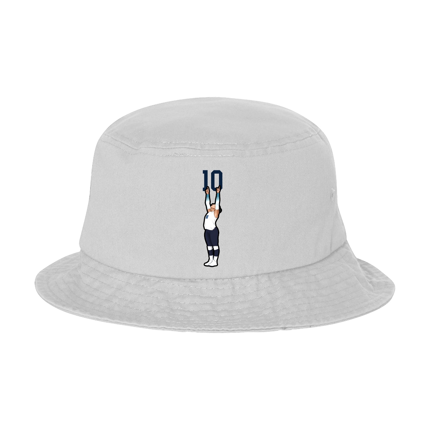 Bucket Cap — Number Top in White