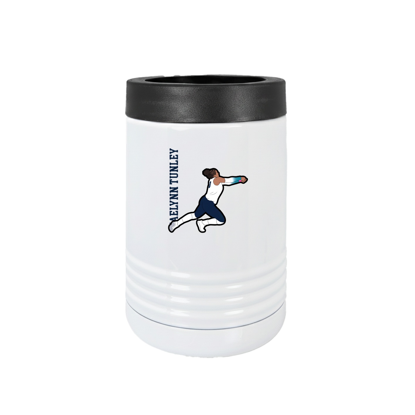 Beverage Holder — Name Vertical in White