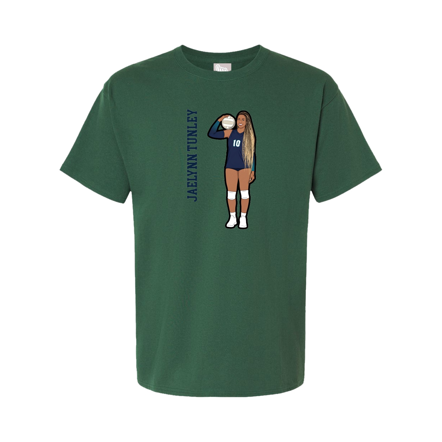 Tee — Name Vertical in Green