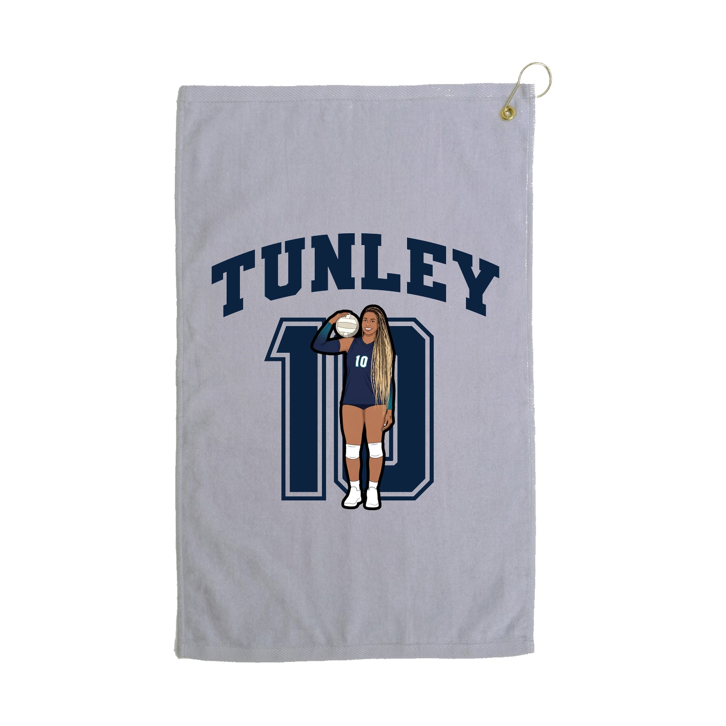 Golf Towel — Number in Grey