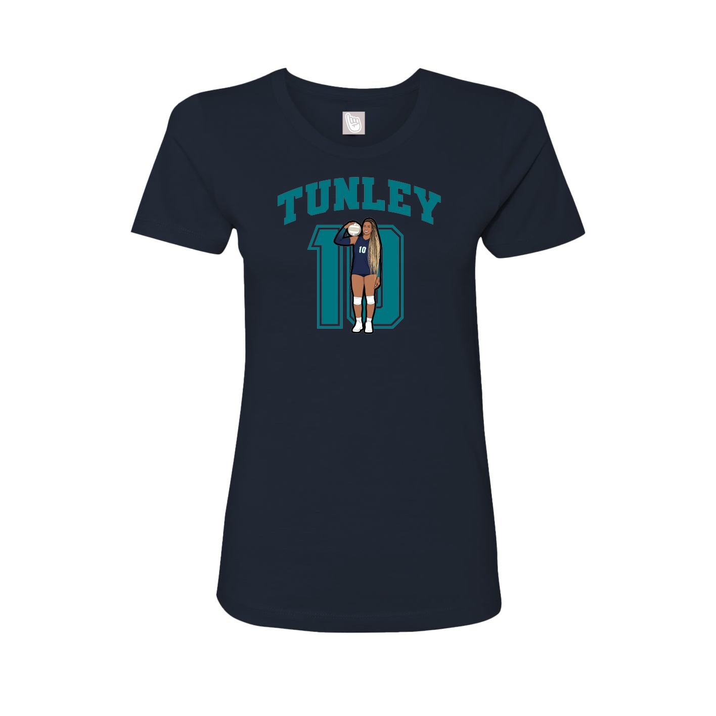 Fitted Women's Tee — Number in Navy