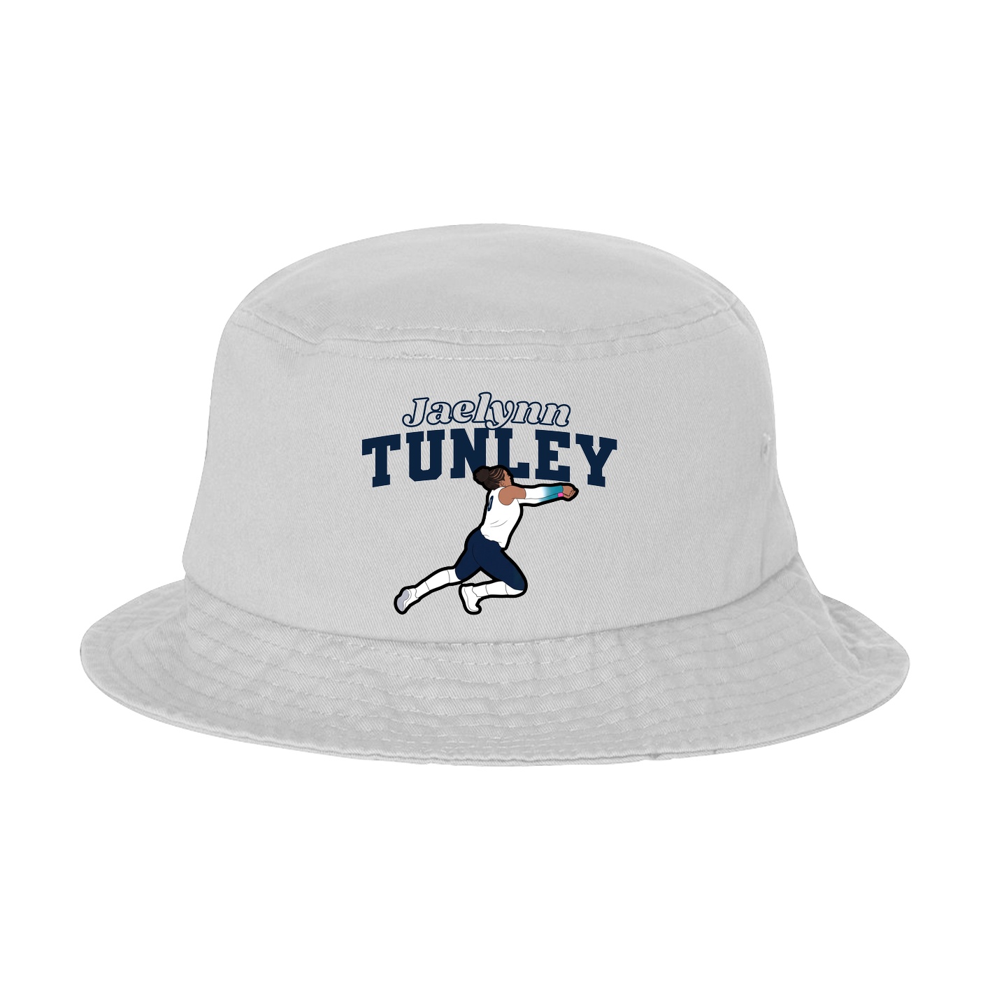 Bucket Cap — Name Arch in White