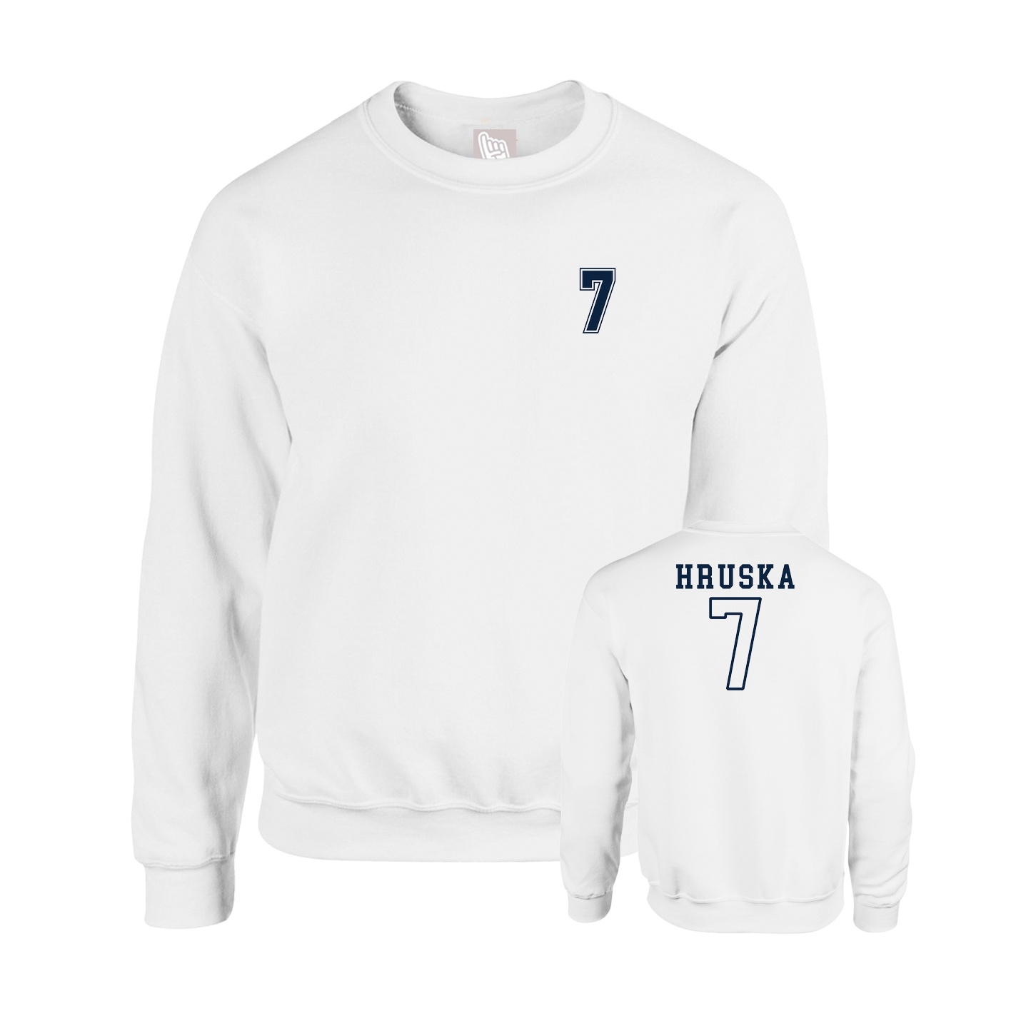 Fleece Crew — Chest Back in White