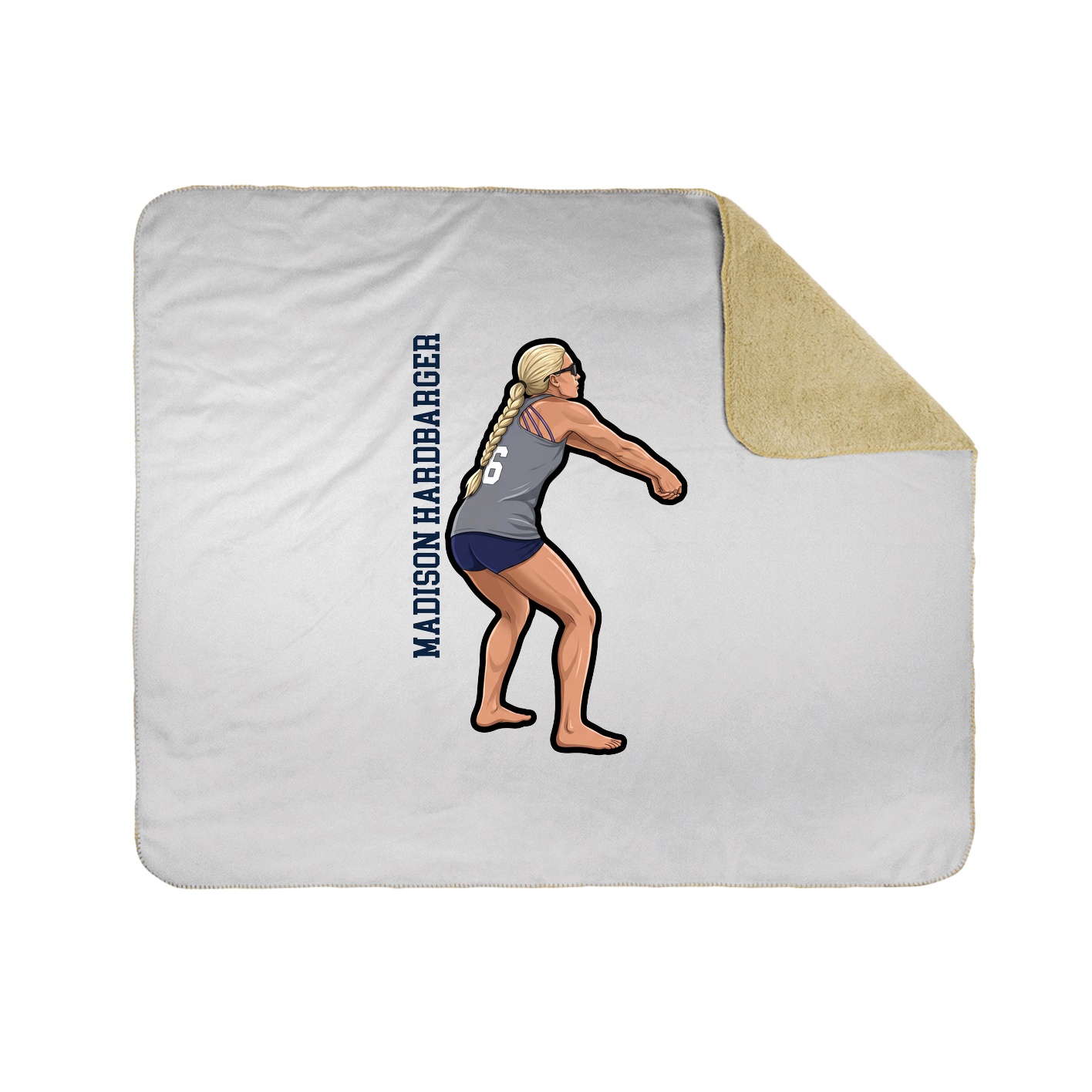 Throw Blanket — Name Vertical in White
