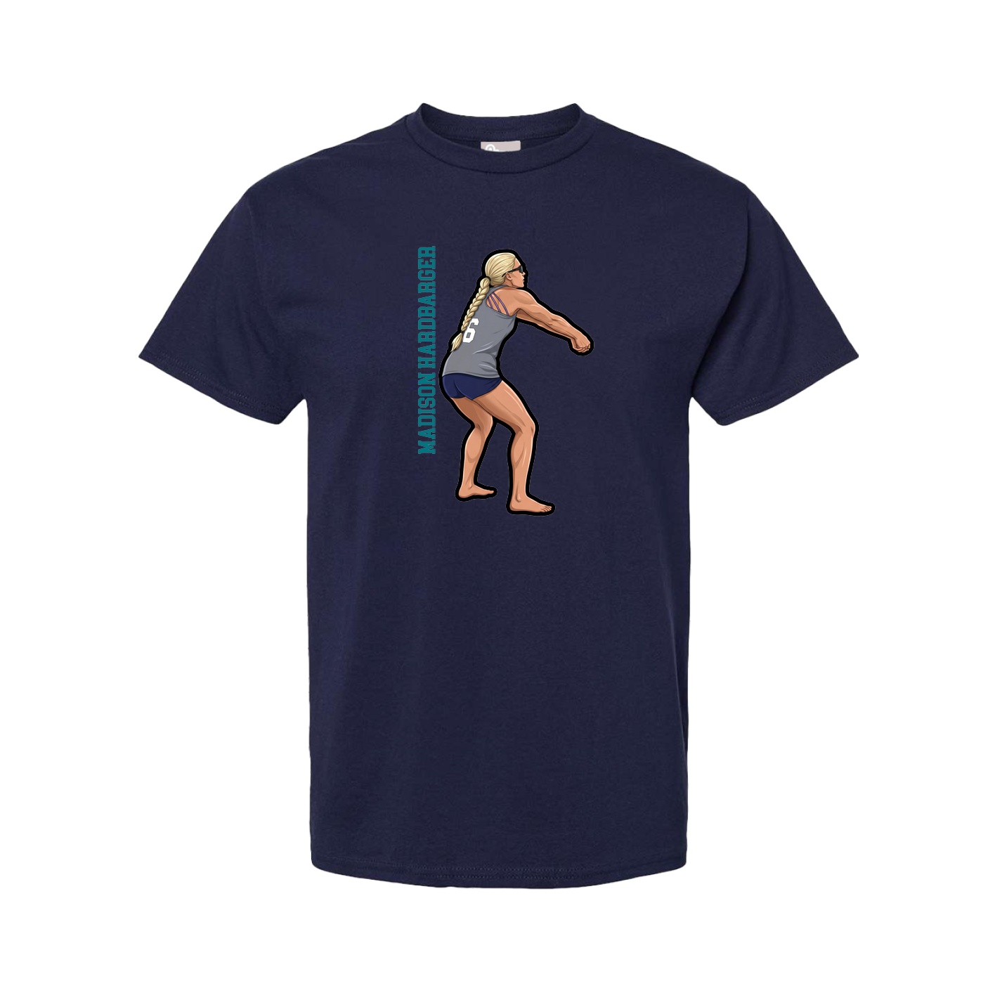 Tee — Name Vertical in Navy