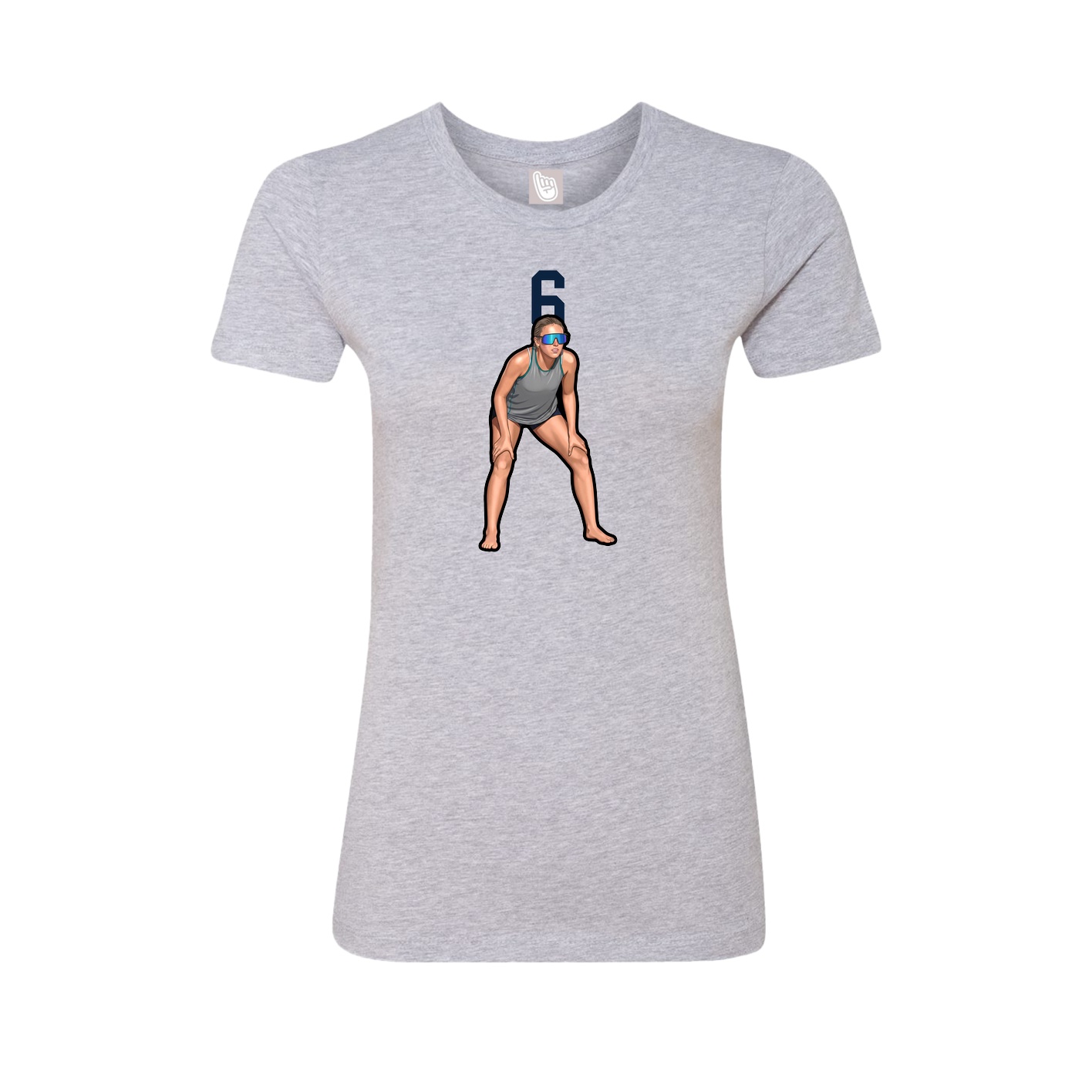 Fitted Women's Tee — Number Top in Grey