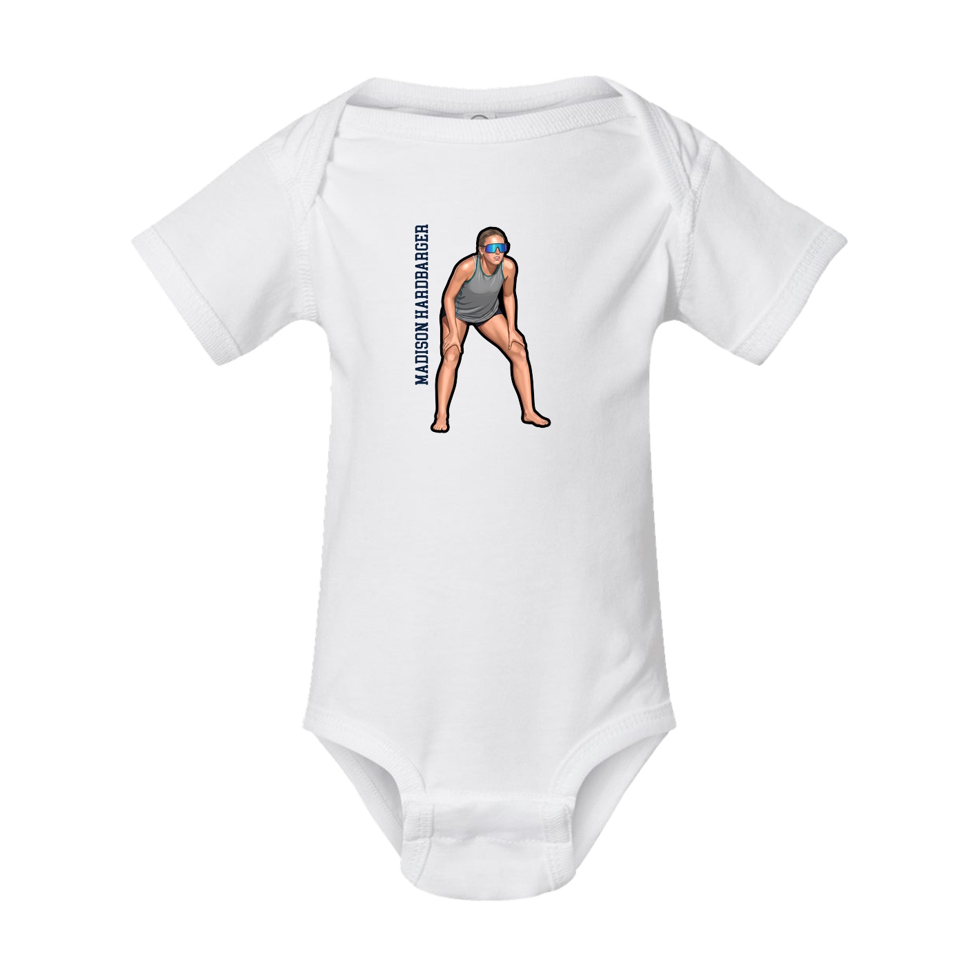 Baby Onesie — Name Vertical in White