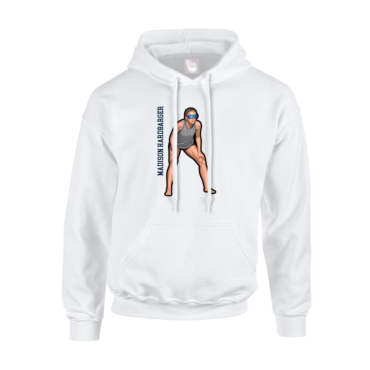 Hoodie — Name Vertical in White