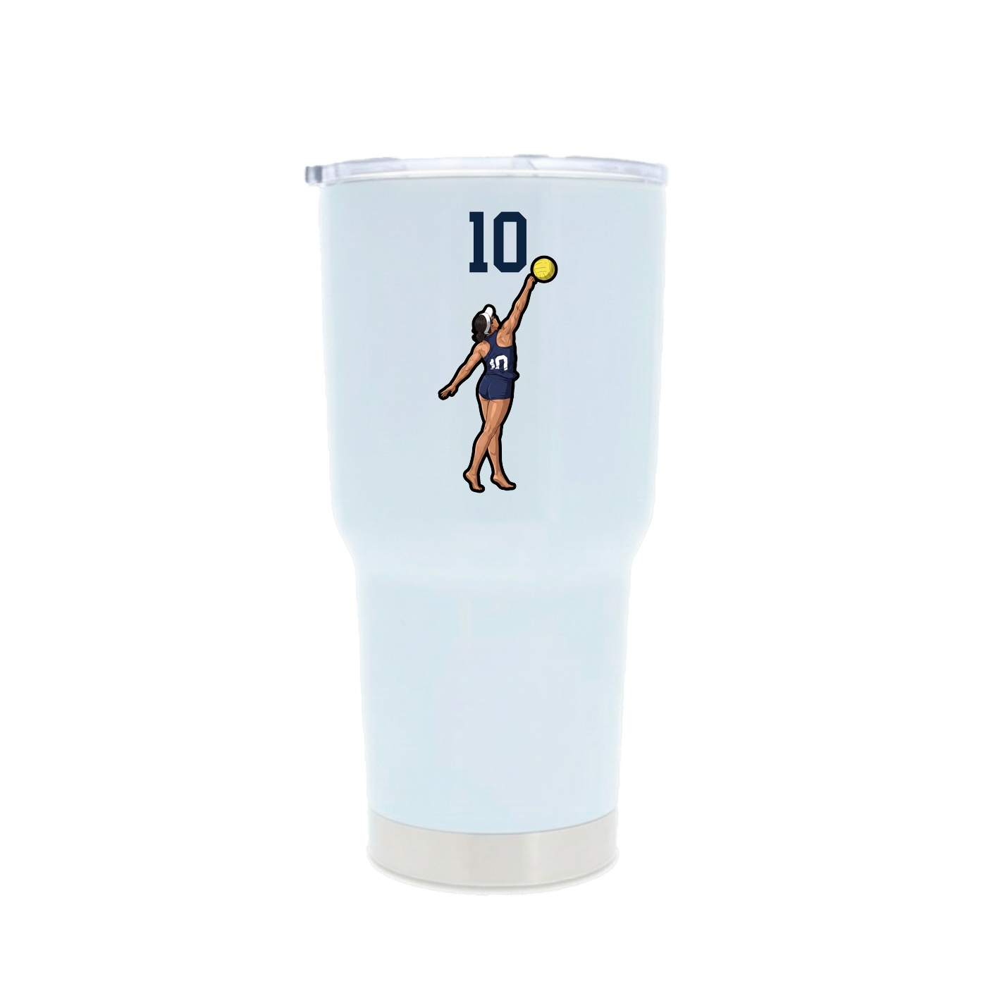 30oz Stainless Steel Tumbler — Number Top in White