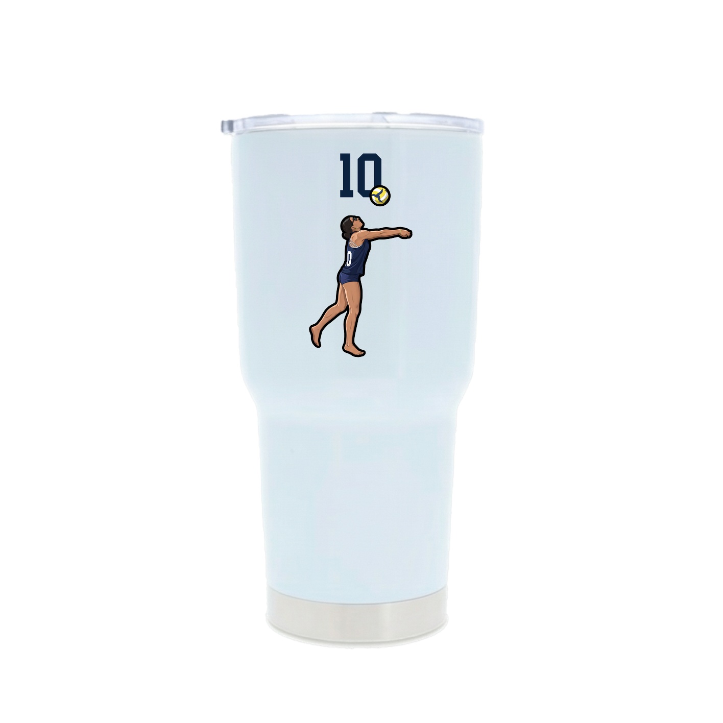 30oz Stainless Steel Tumbler — Number Top in White
