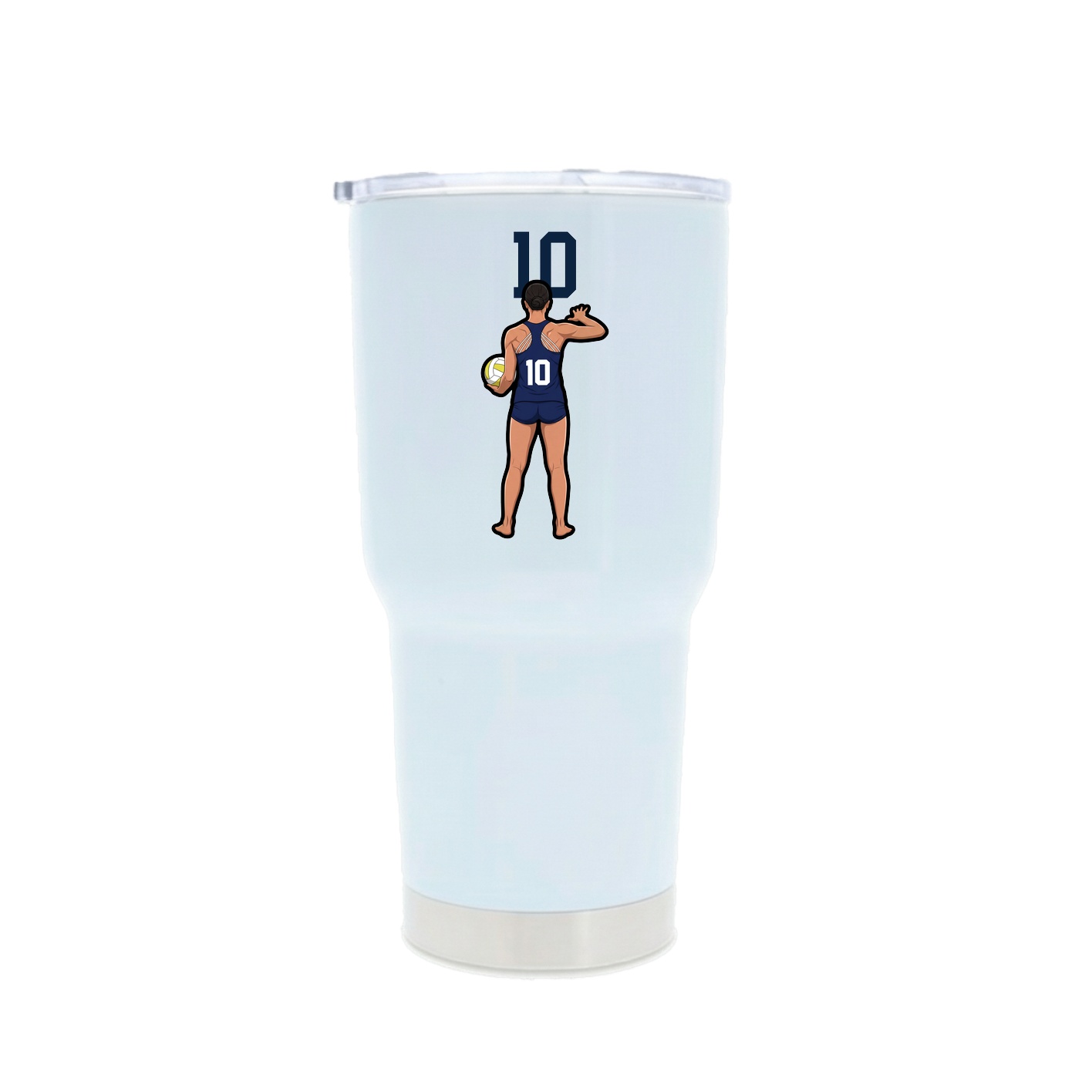 30oz Stainless Steel Tumbler — Number Top in White