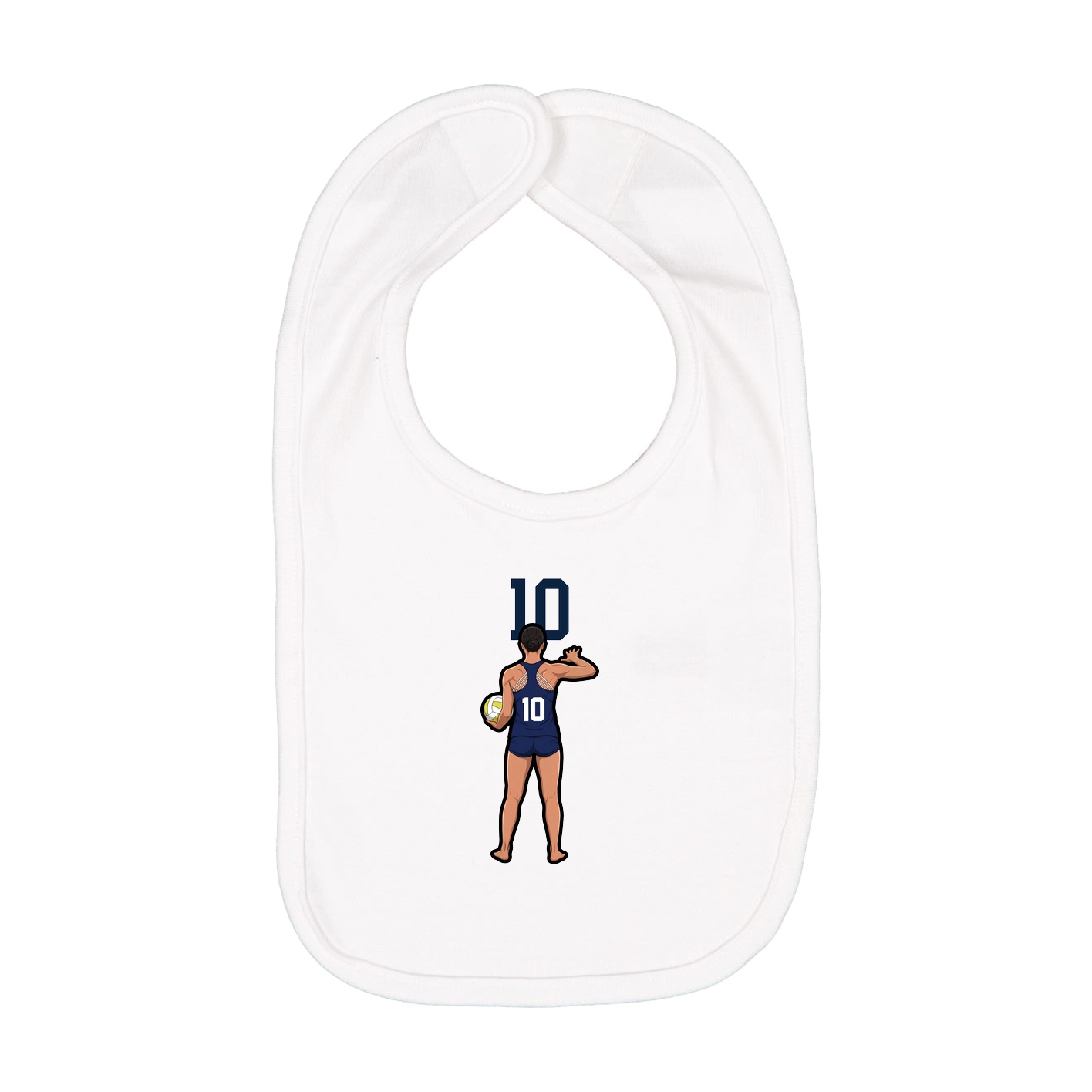 Infant Bib — Number Top in White
