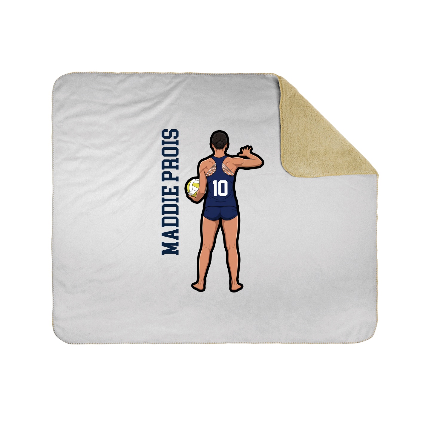 Throw Blanket — Name Vertical in White