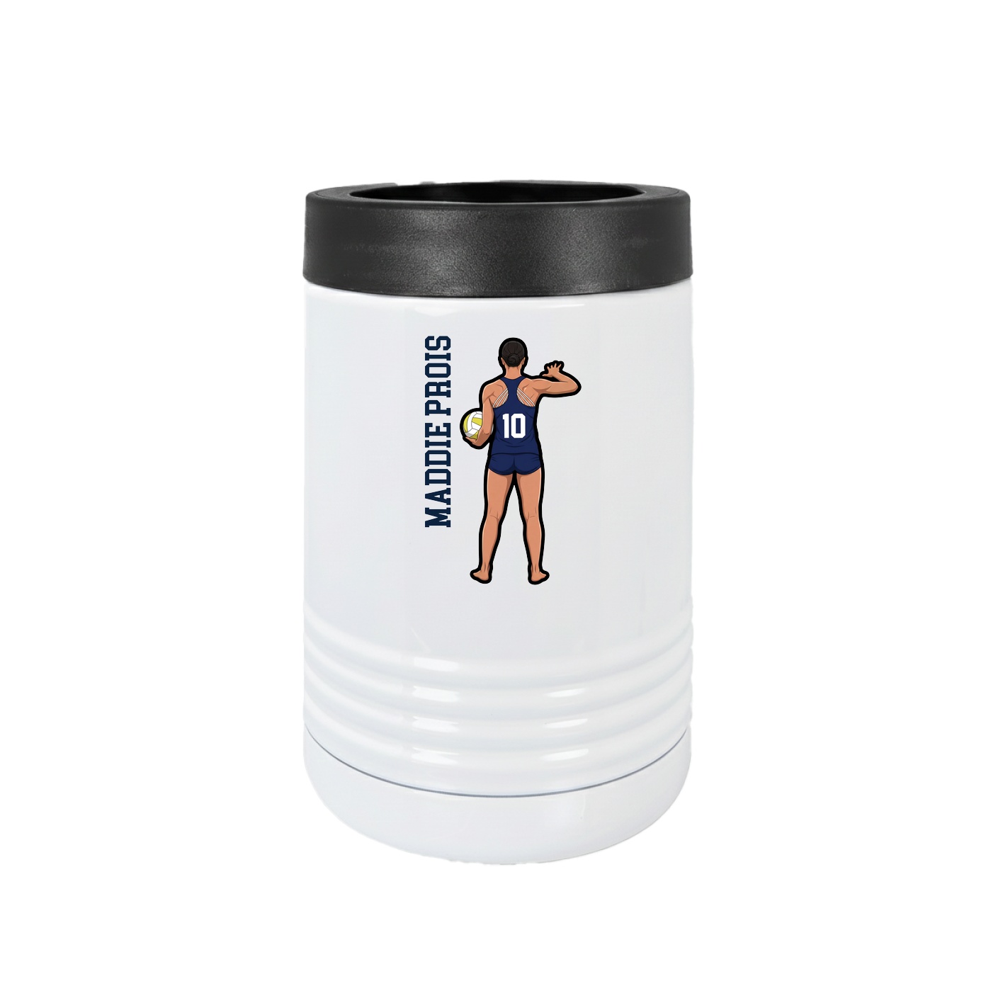 Beverage Holder — Name Vertical in White