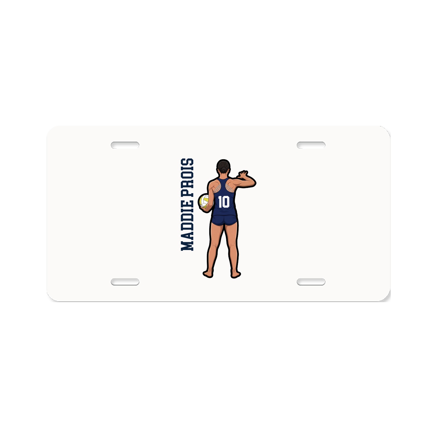 License Plate — Name Vertical in Classic