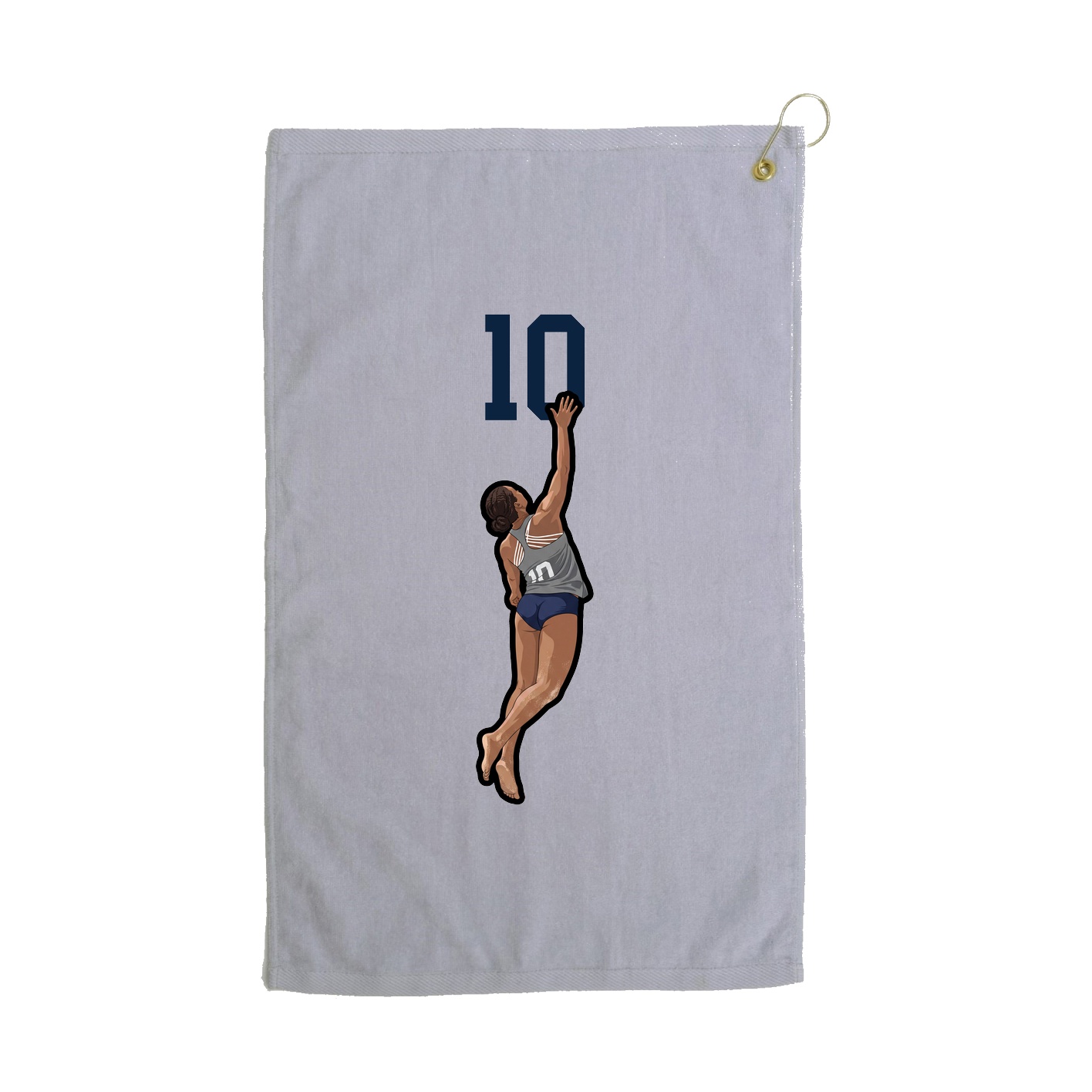 Golf Towel — Number Top in Grey
