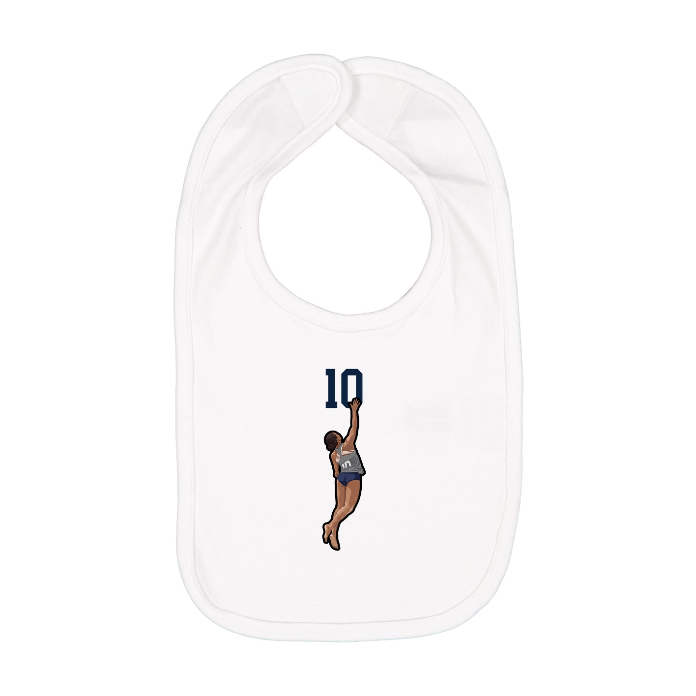 Infant Bib — Number Top in White