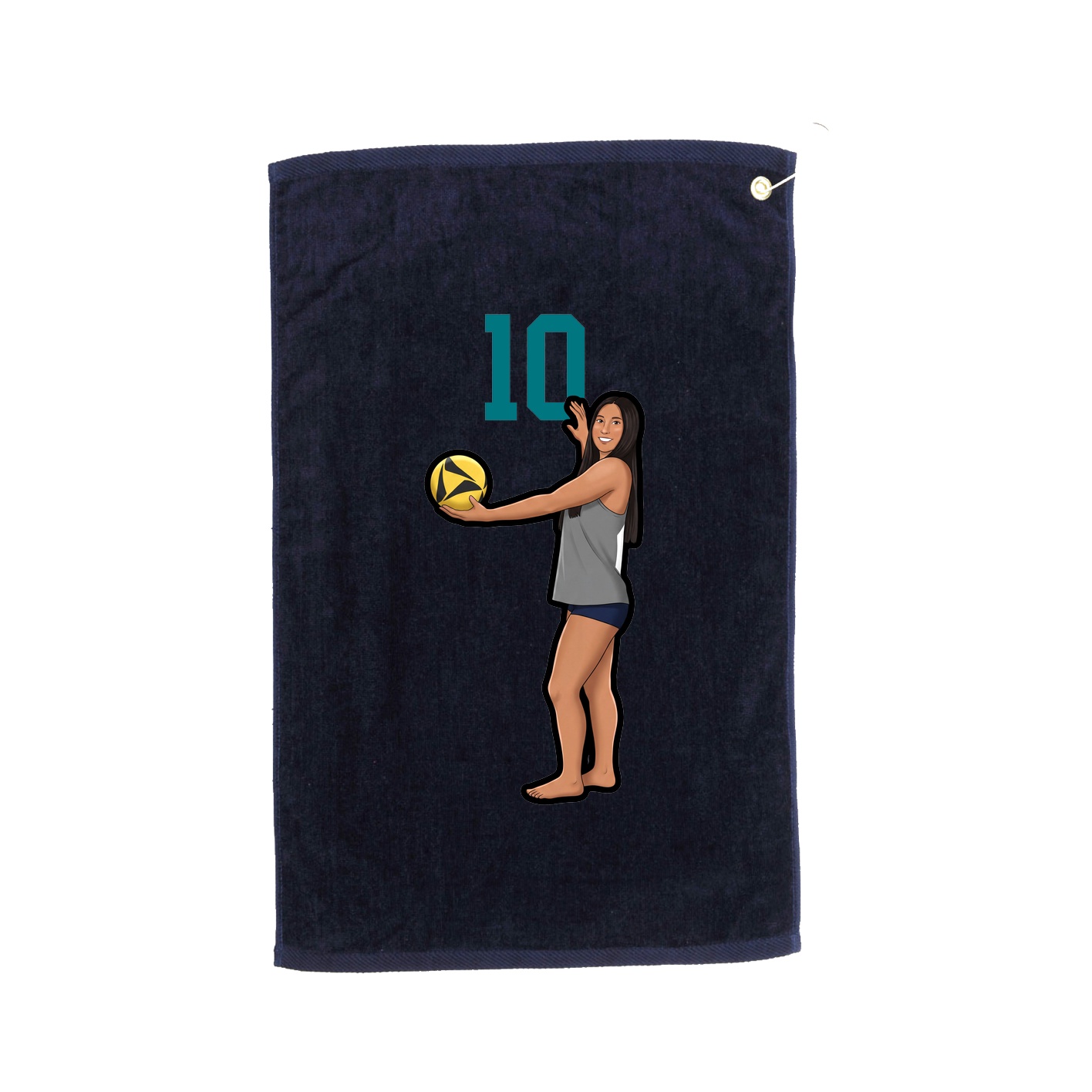 Golf Towel — Number Top in Navy