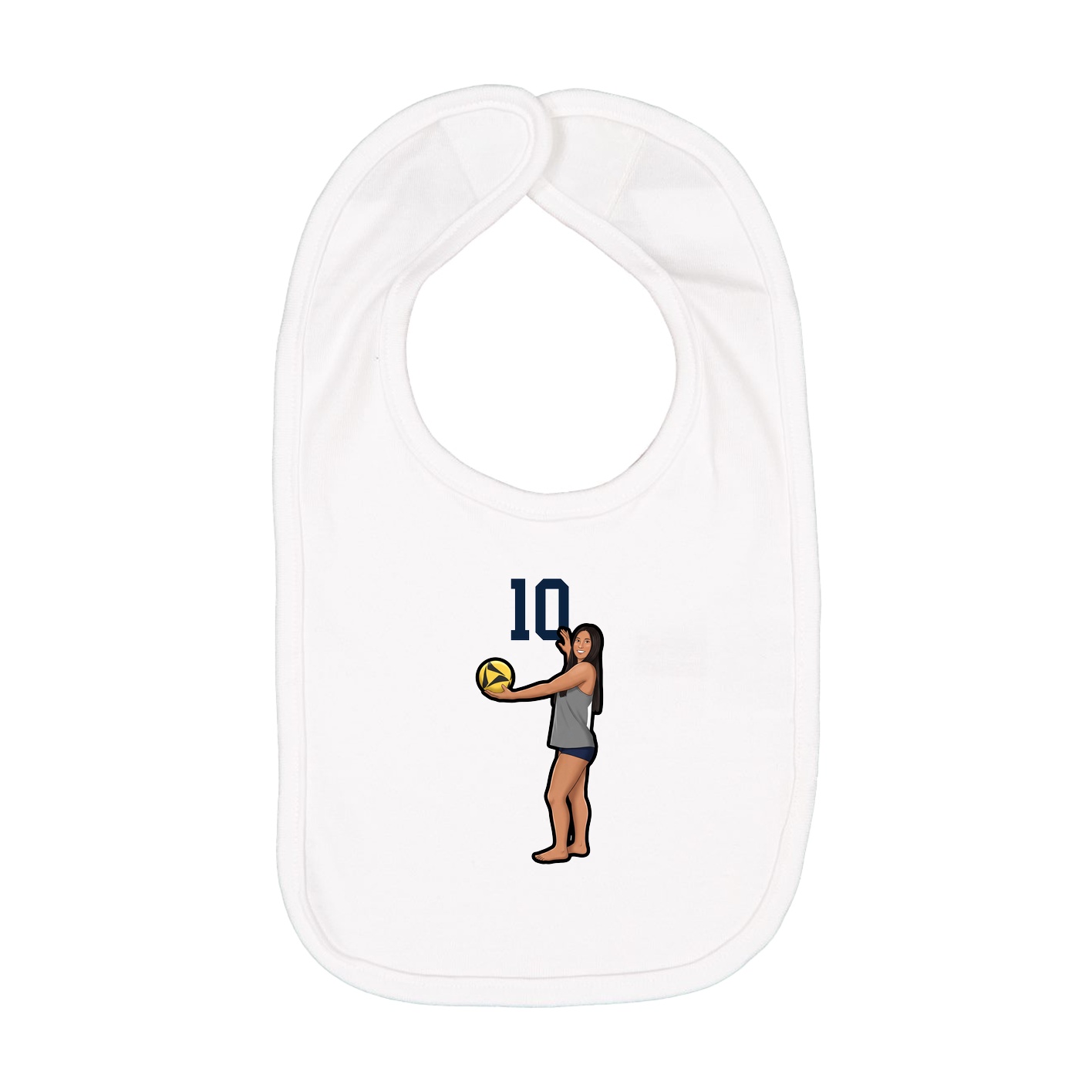 Infant Bib — Number Top in White