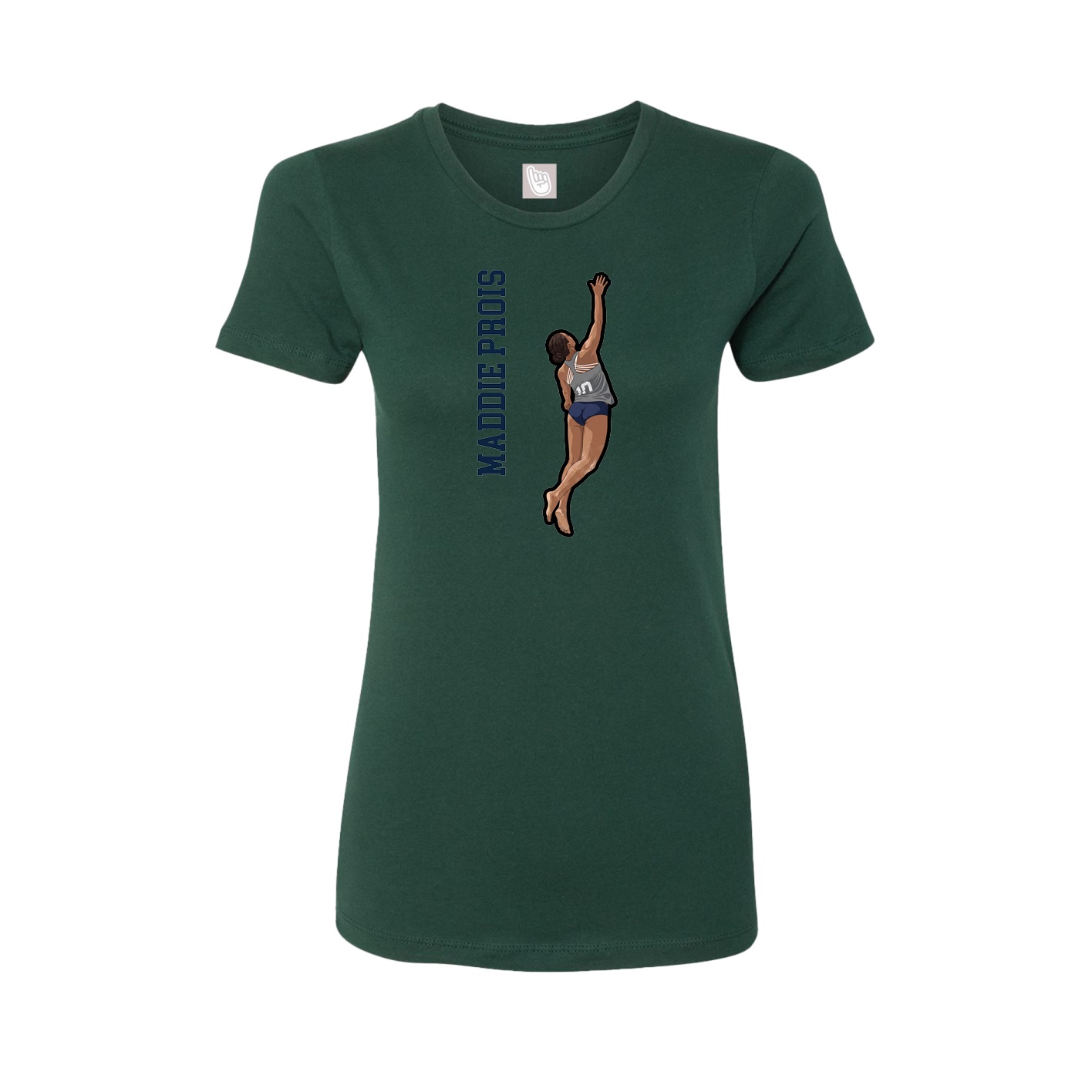 Womens Tee — Name Vertical in Green