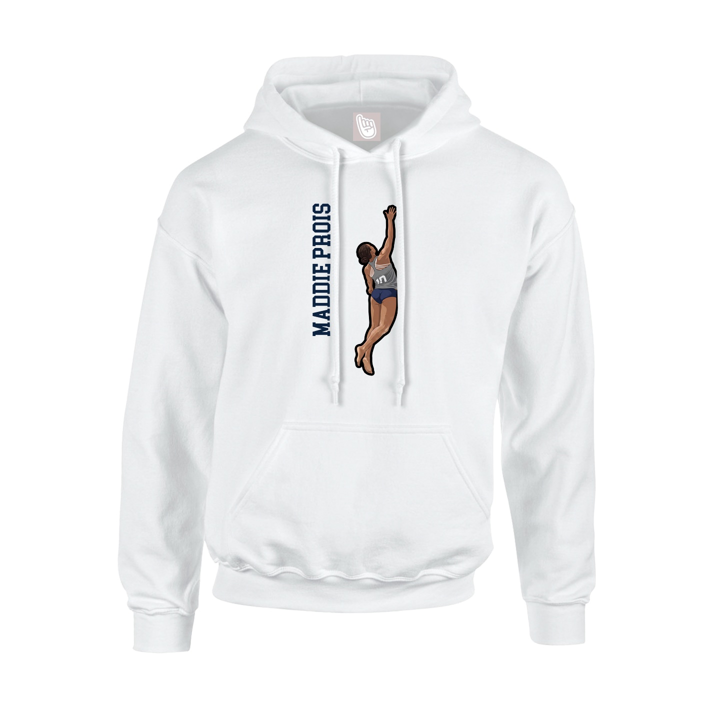 Hoodie — Name Vertical in White