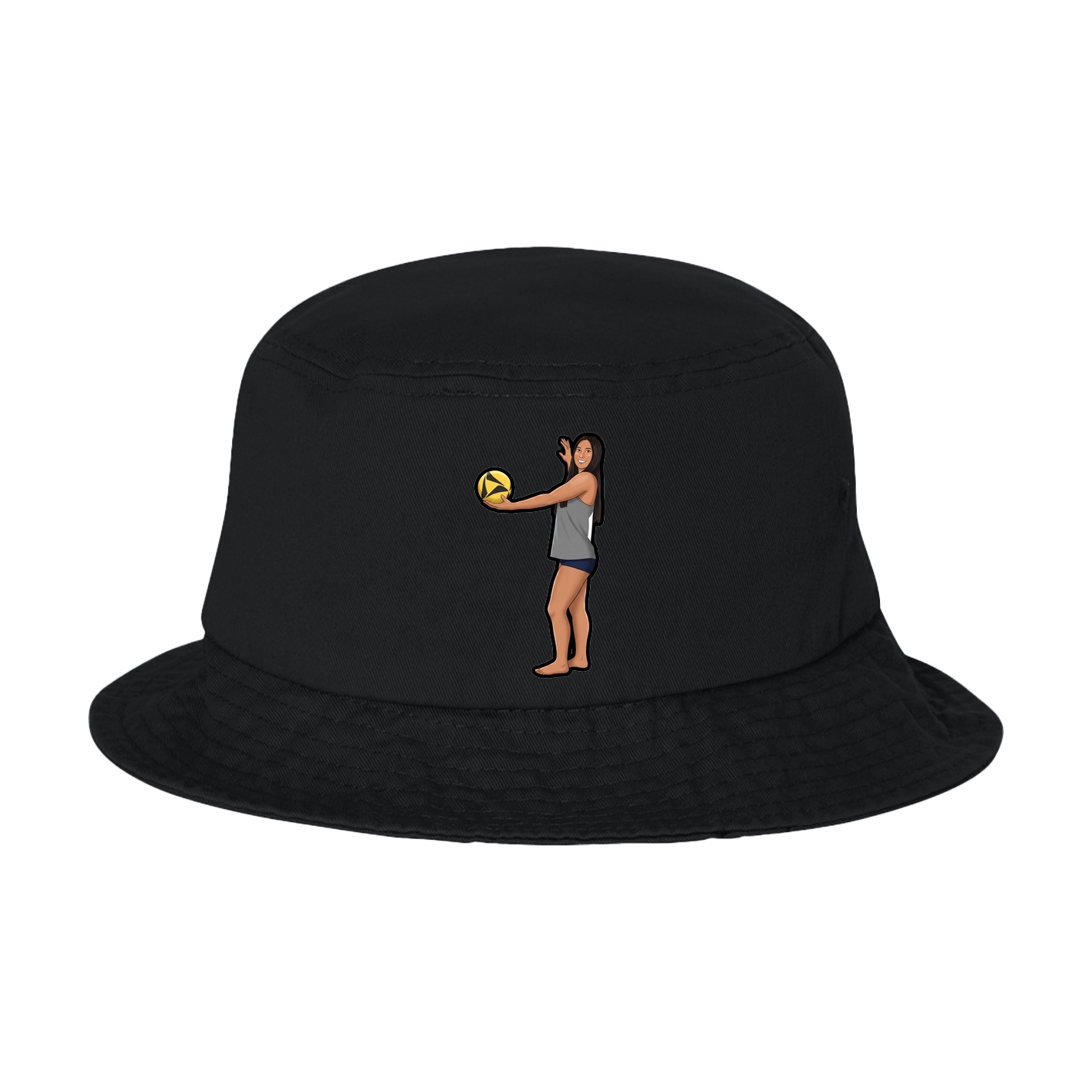 Bucket Cap — Name Vertical in Black